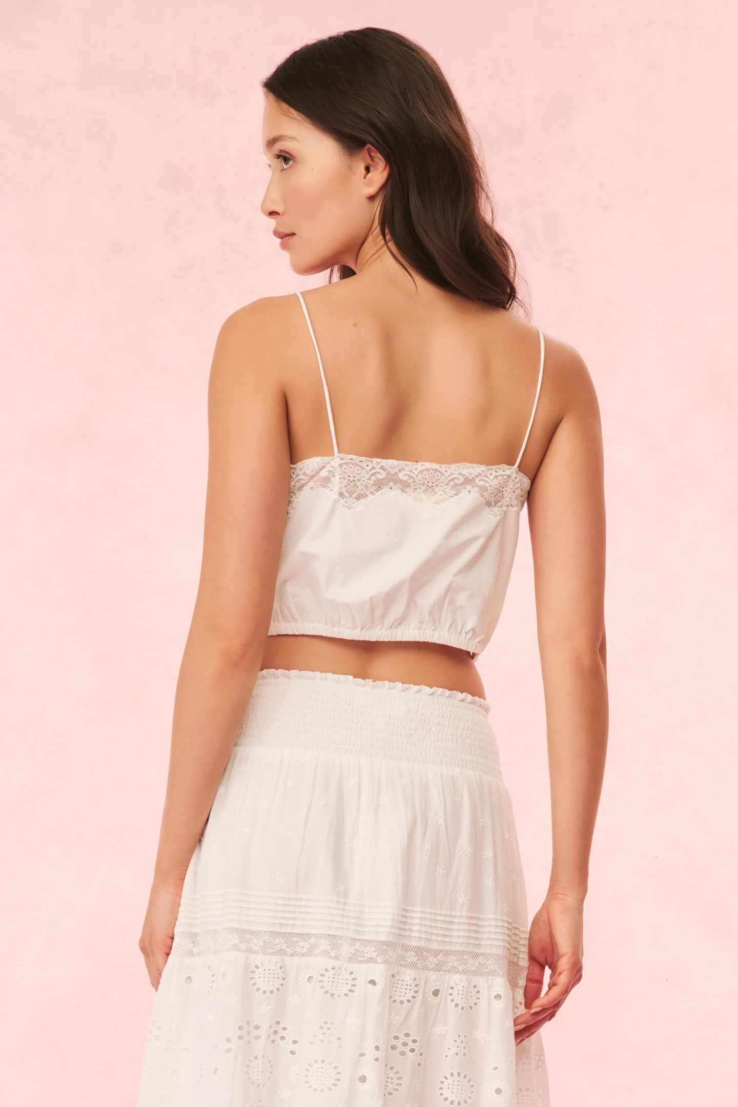 Aliaya Cropped Lace Bow Top - Image 4