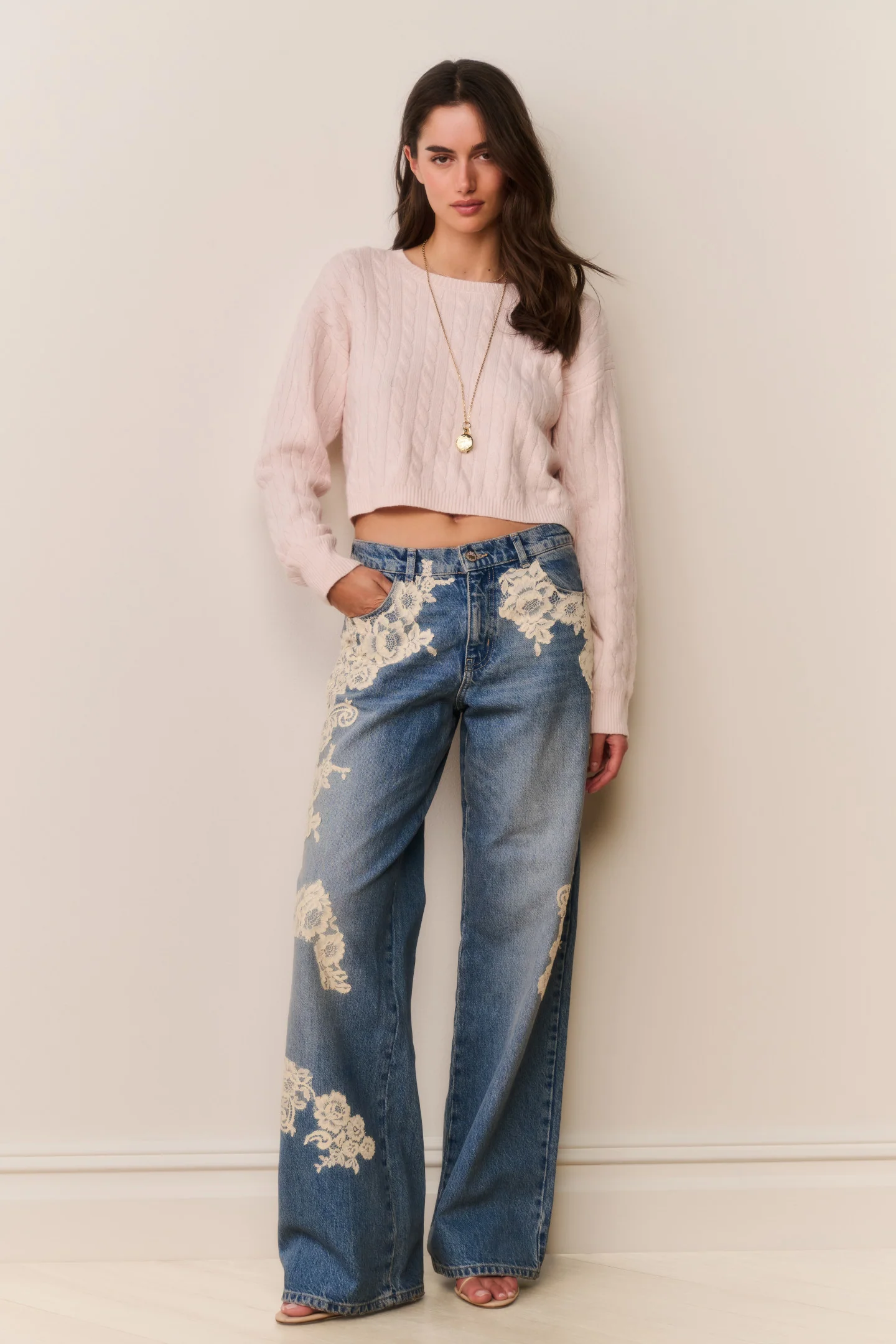 Bambie Lace Appliqué Jeans - Image 2