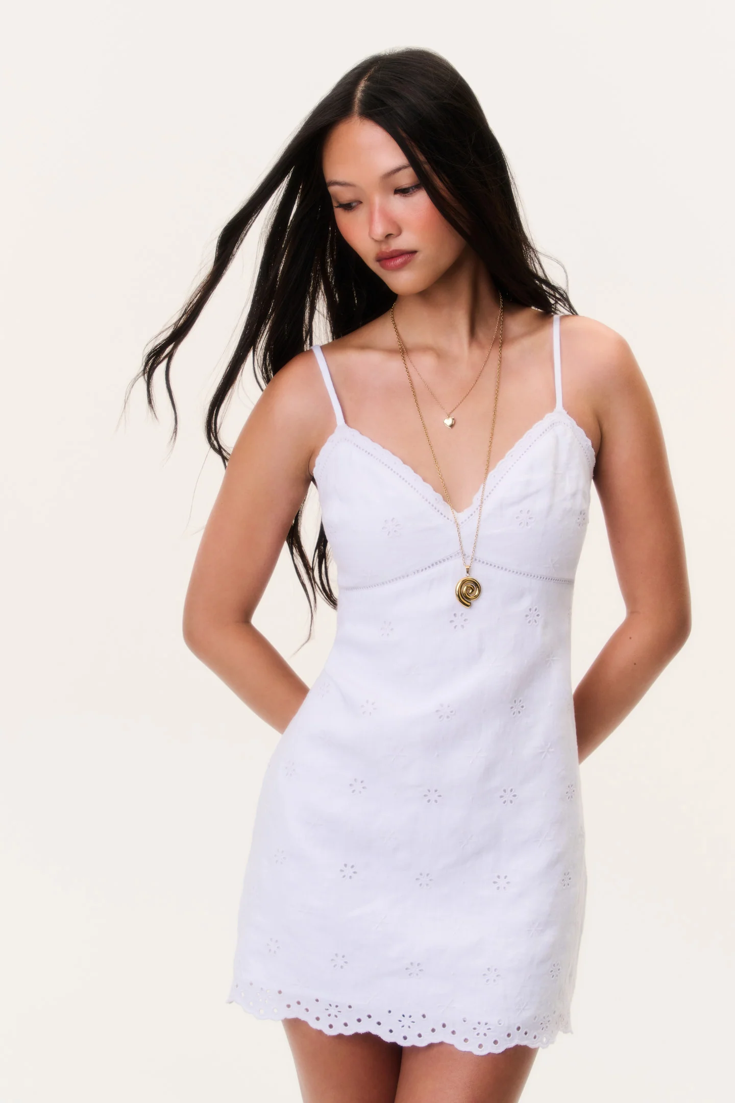 Becklyn Eyelet Linen Mini Dress - Image 2