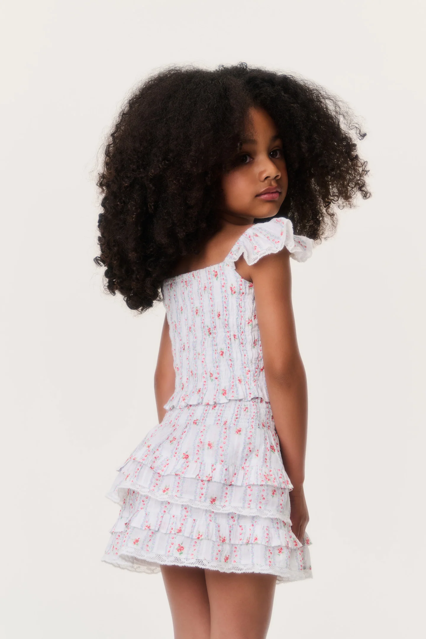Little Girls Cherry Stripe Billie Skirt - Image 4