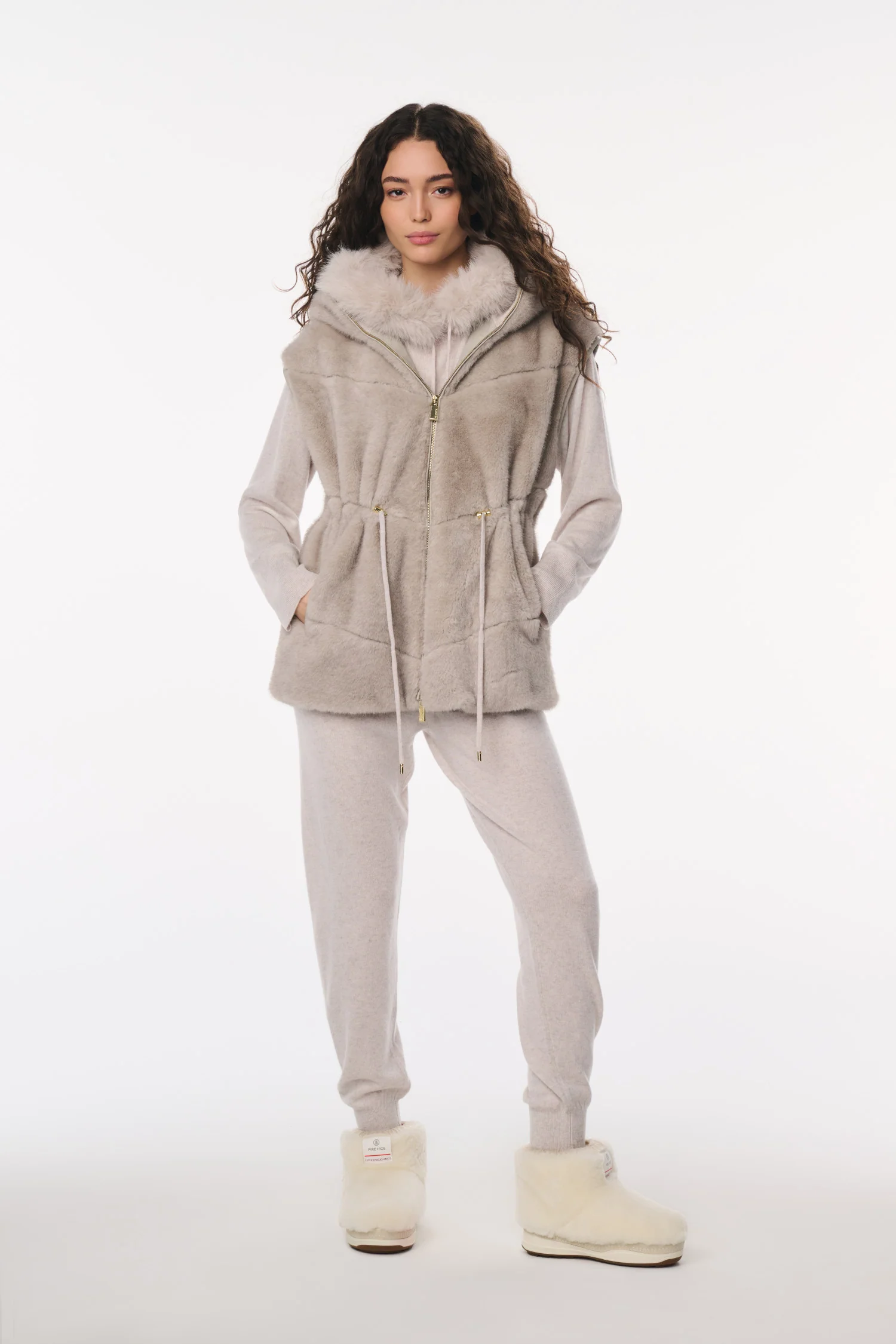 LoveShackFancy x MAX&MOI Bolo Wool-Cashmere Joggers