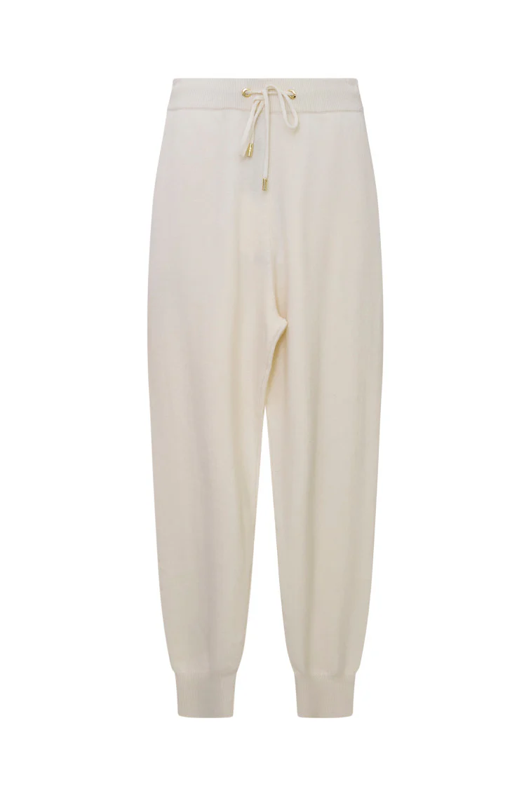 LoveShackFancy x MAX&MOI Robin Wool-Cashmere Jogger - WHITE