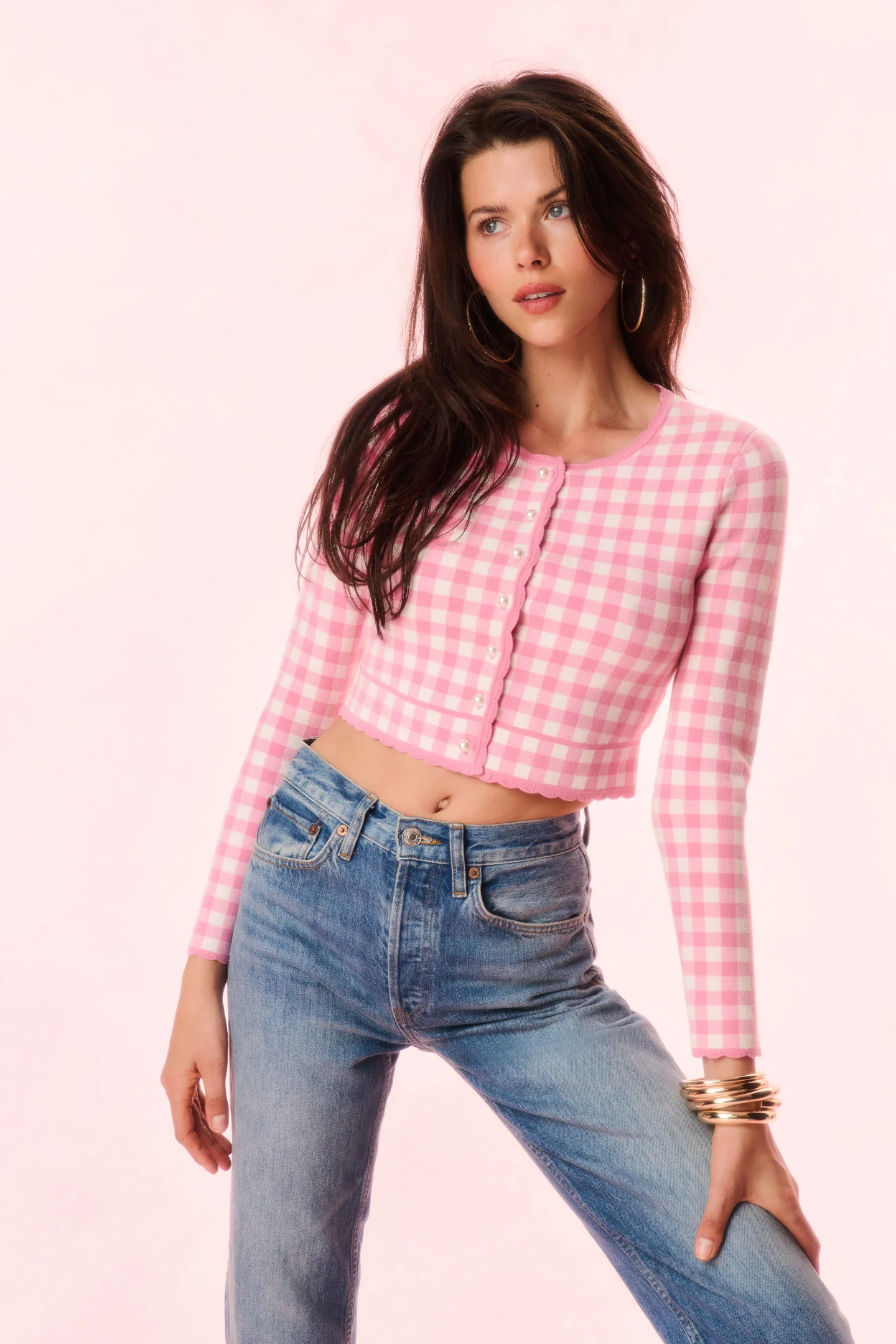 Bridgette Checkered Knit Cardigan - Image 3