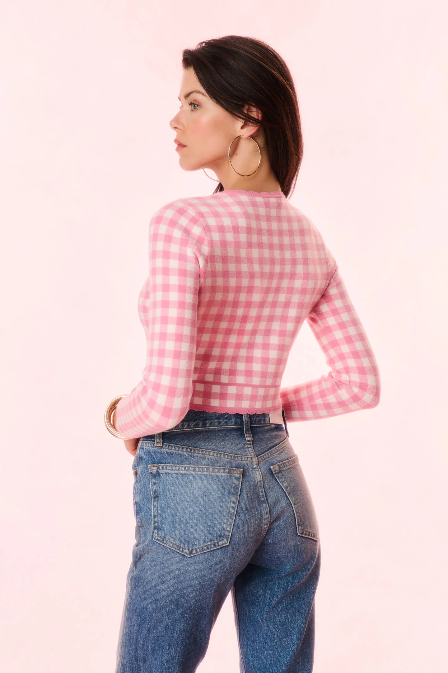 Bridgette Checkered Knit Cardigan - Image 6