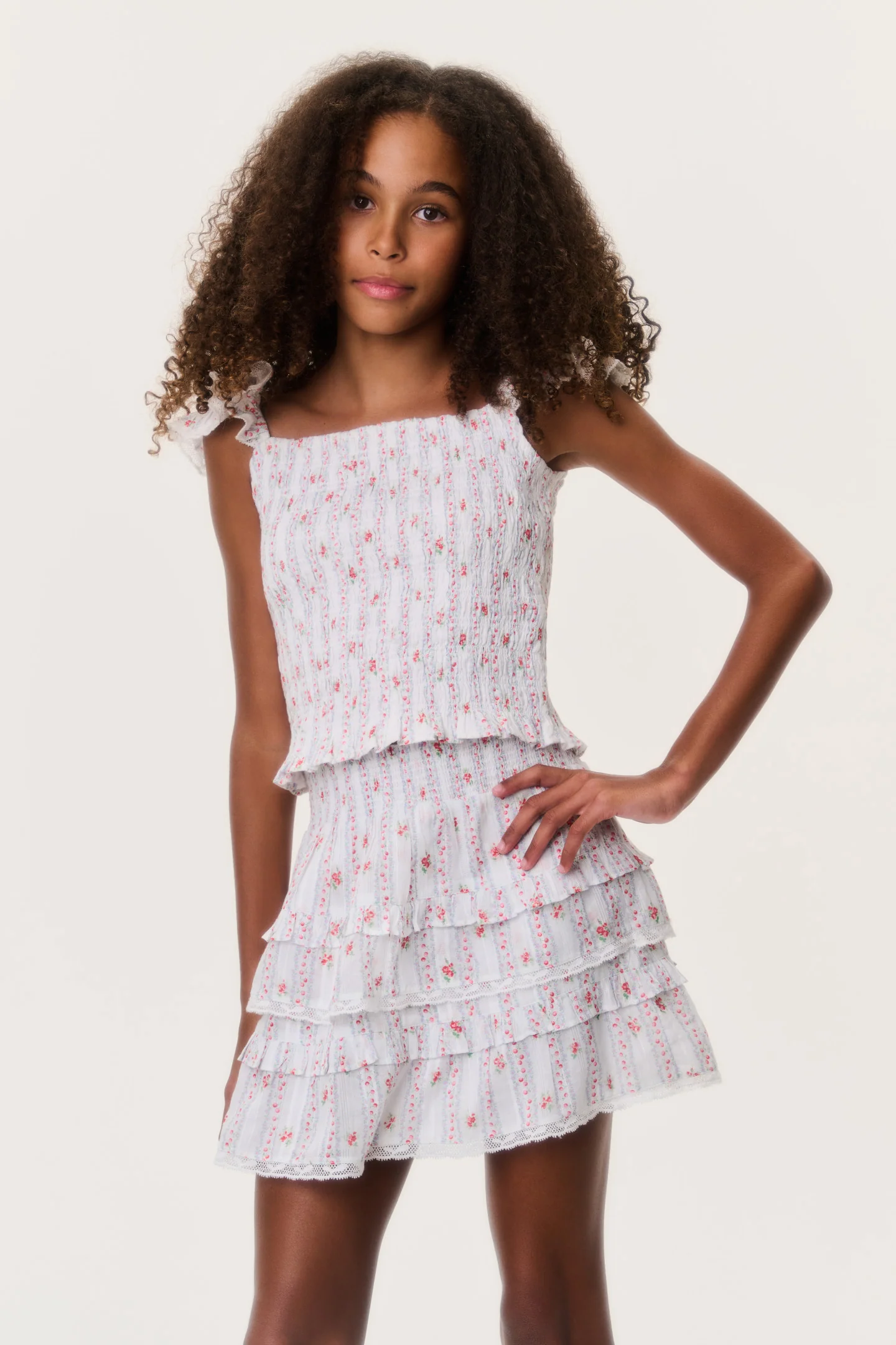 Tween Cherry Stripe Caspia Top - Image 4