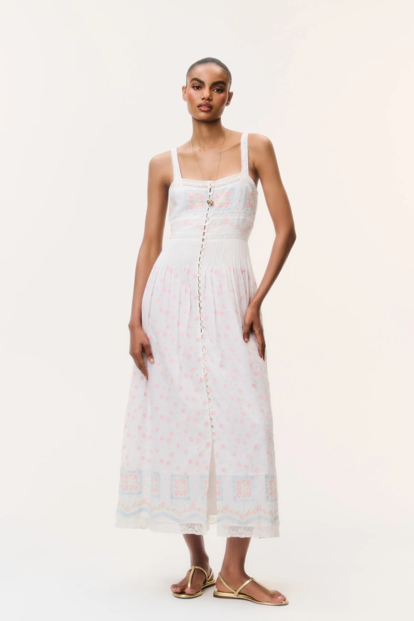 Cerys Embroidered Cotton Maxi Dress