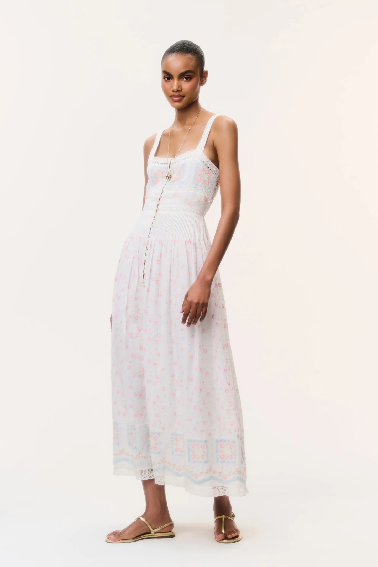 Cerys Embroidered Cotton Maxi Dress - Image 3