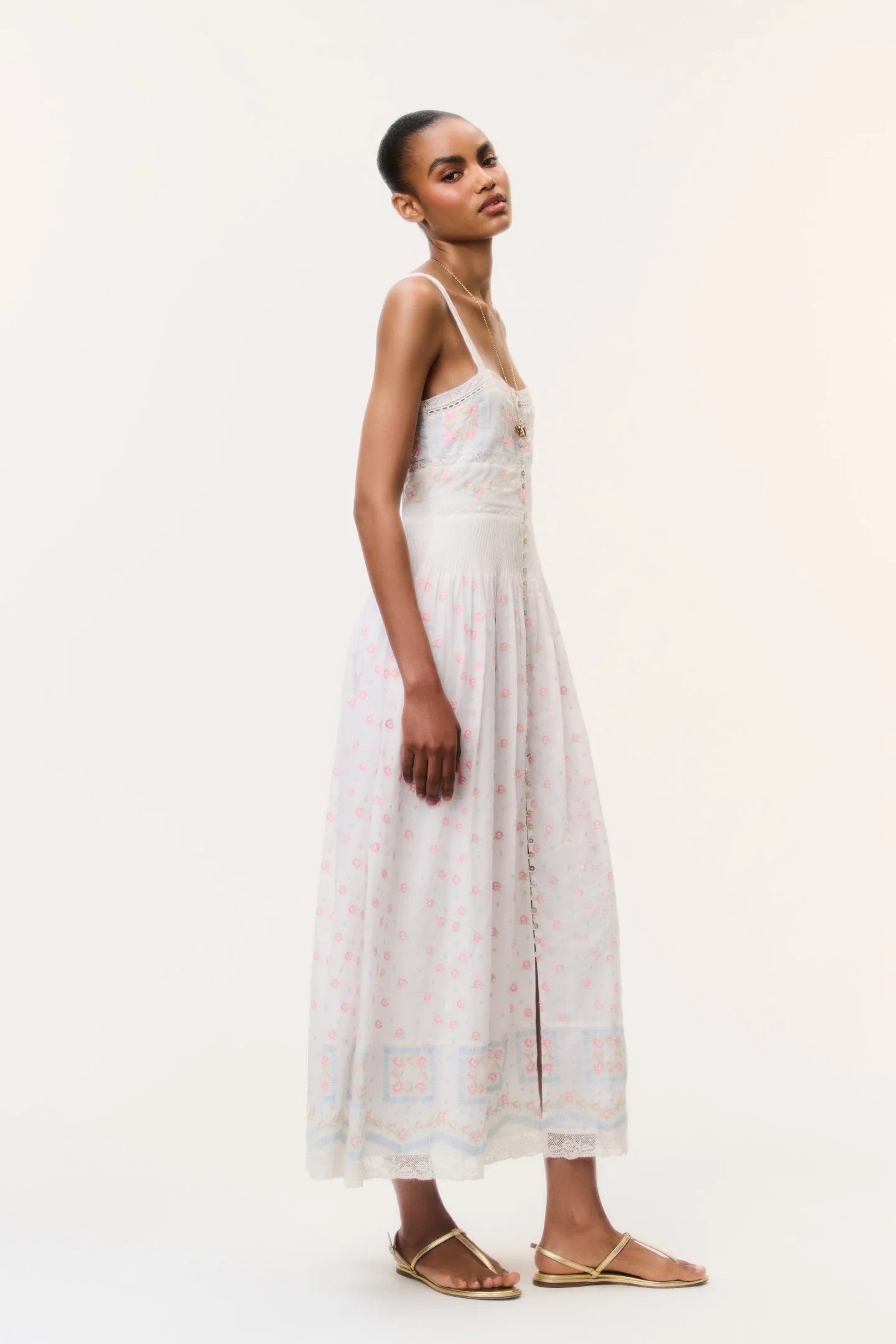 Cerys Embroidered Cotton Maxi Dress - Image 4