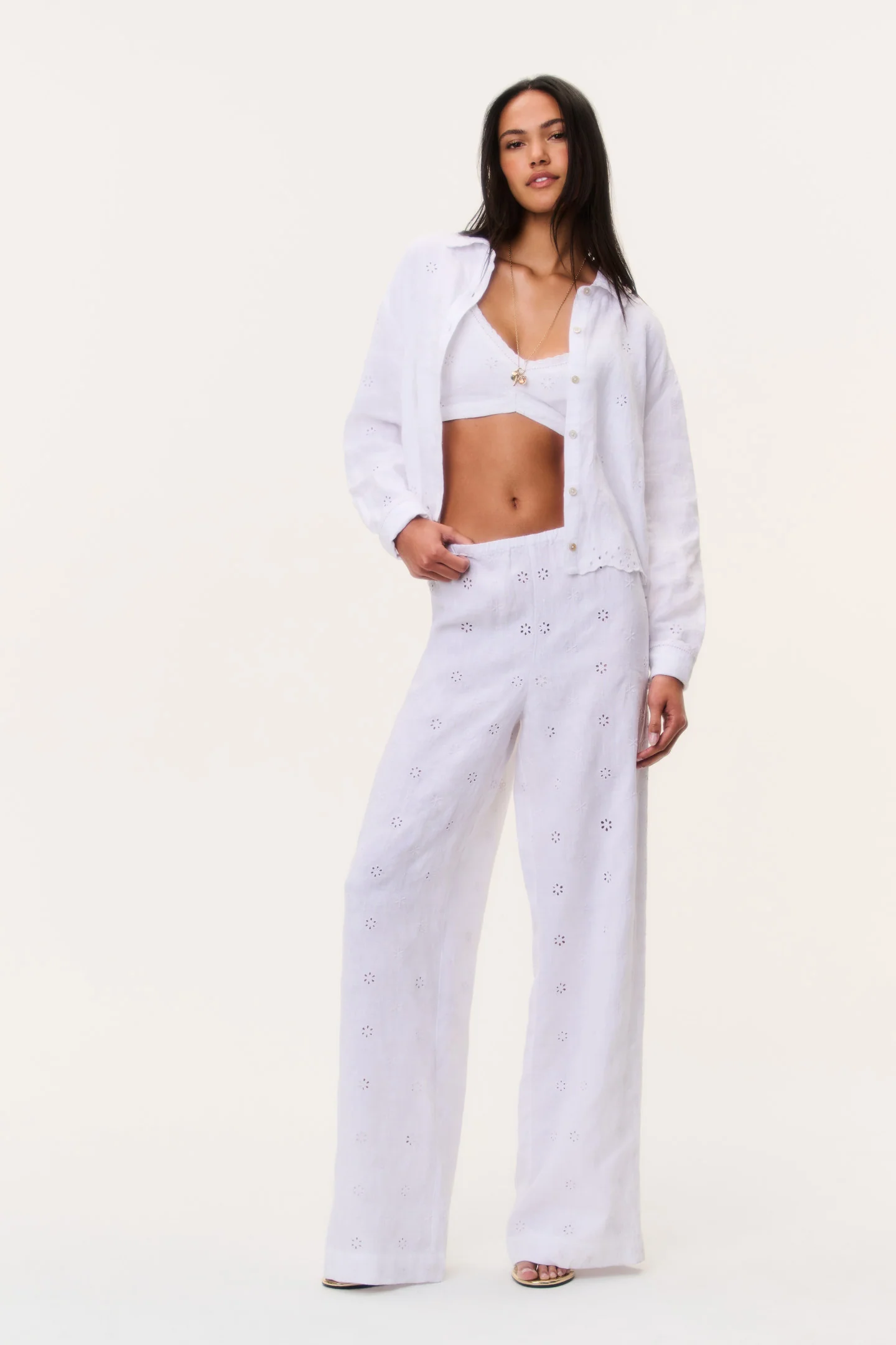 Cinna Eyelet Linen Pant - Image 2