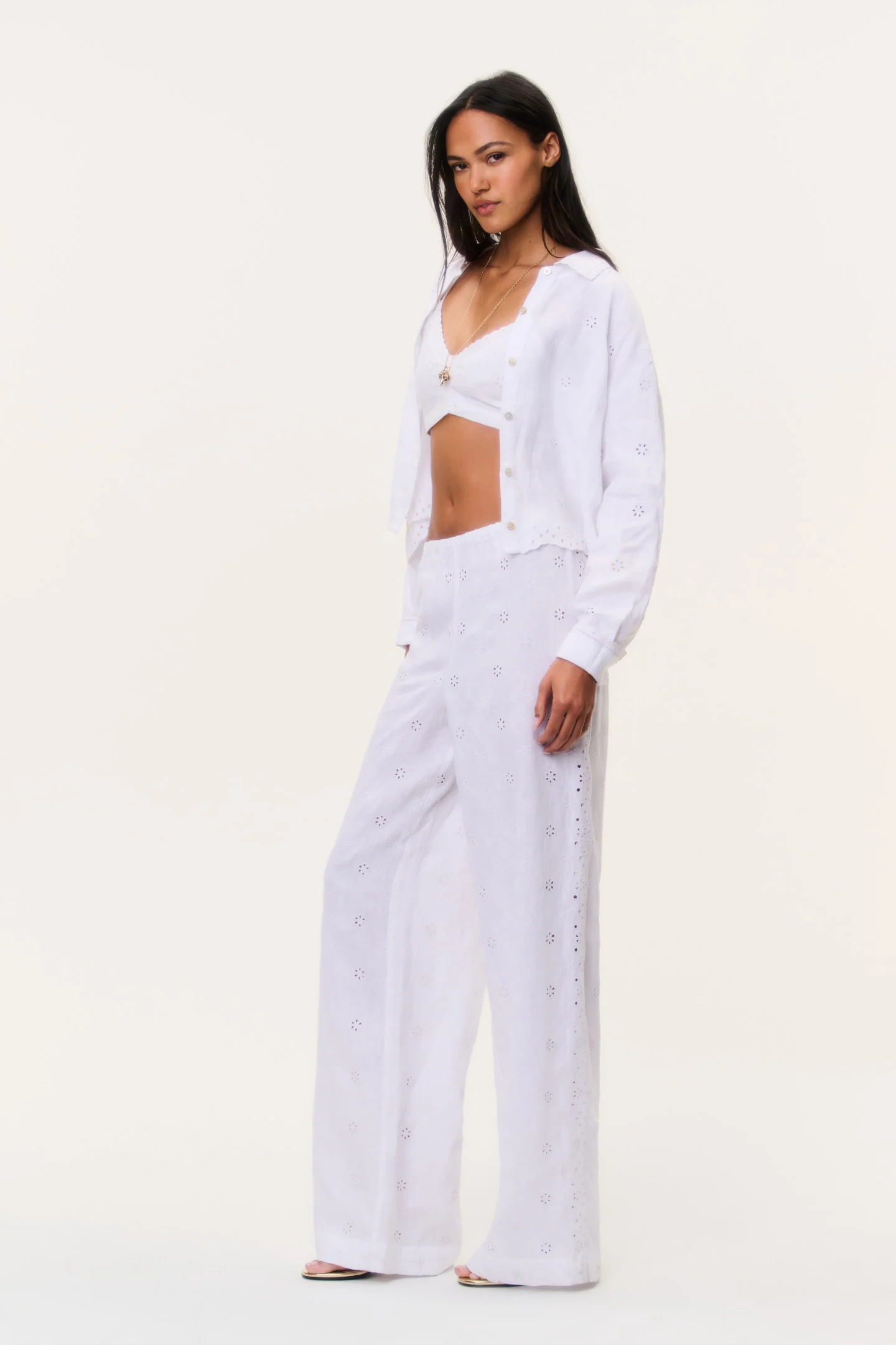 Cinna Eyelet Linen Pant - Image 3