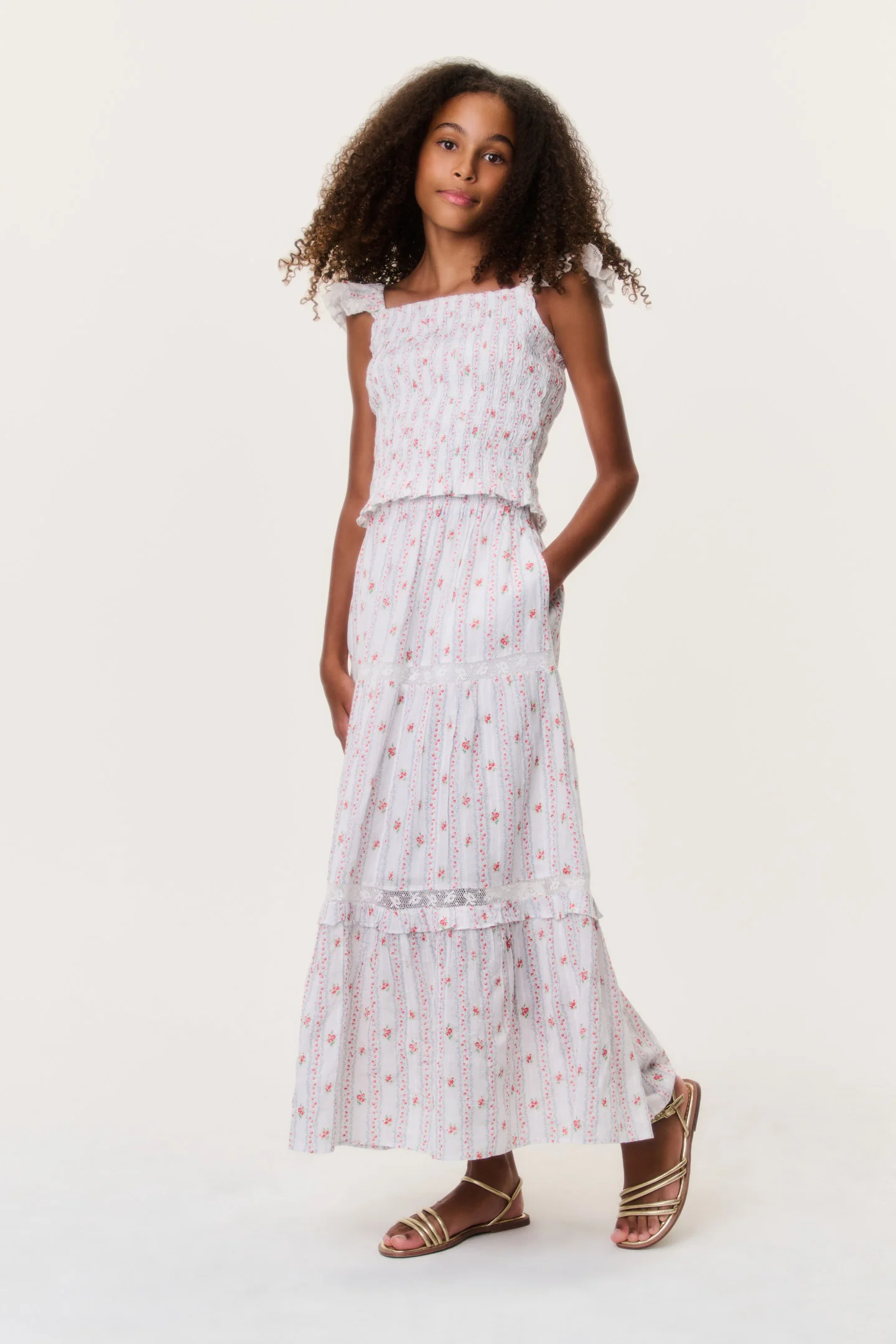 Tween Cherry Stripe Colina Skirt - Image 4