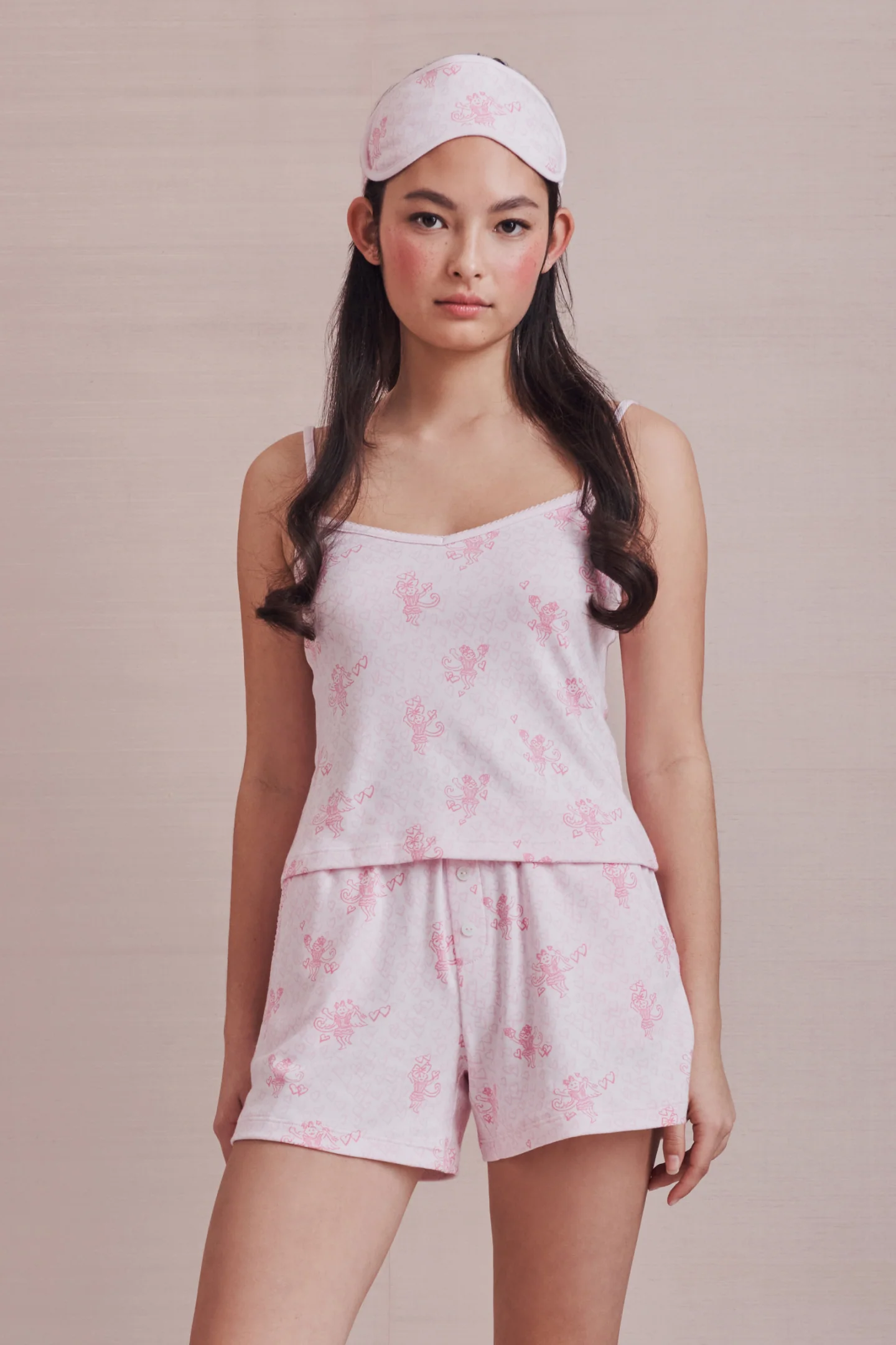 LoveShackFancy x Roller Rabbit Hearts Cami And Boxer Set