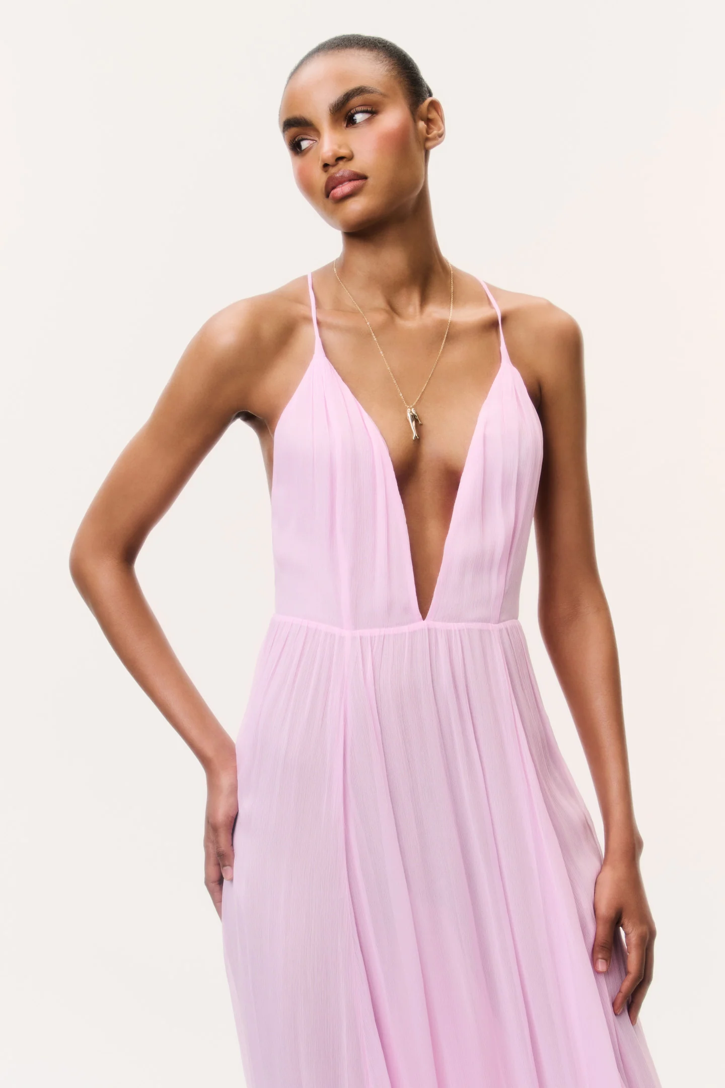 Dayna Chiffon Open Back Maxi Dress - Image 3