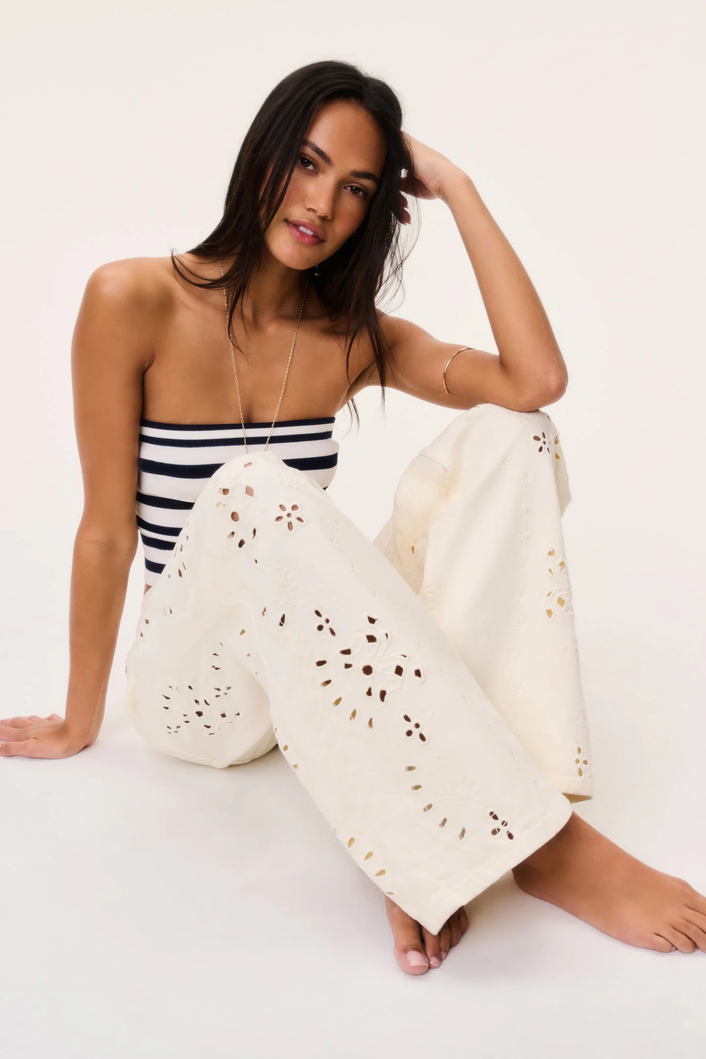 Dellah Floral Eyelet Jeans - Image 2
