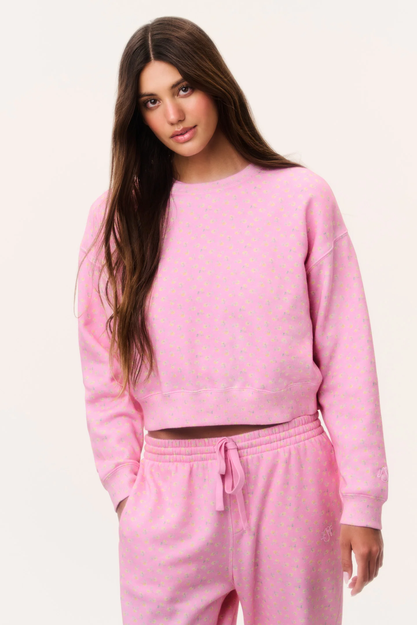 Emparo Cropped Ditsy Floral Pullover - Image 6