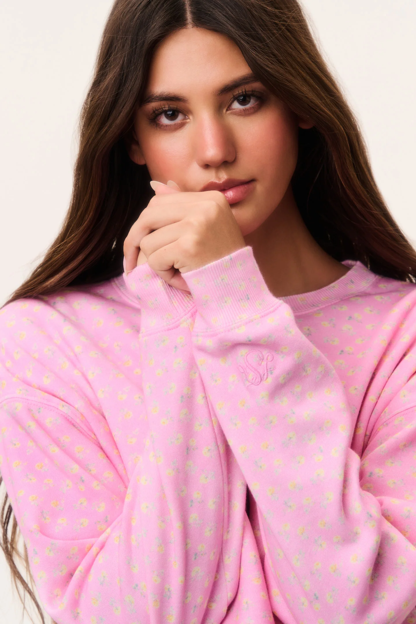 Emparo Cropped Ditsy Floral Pullover - Image 7