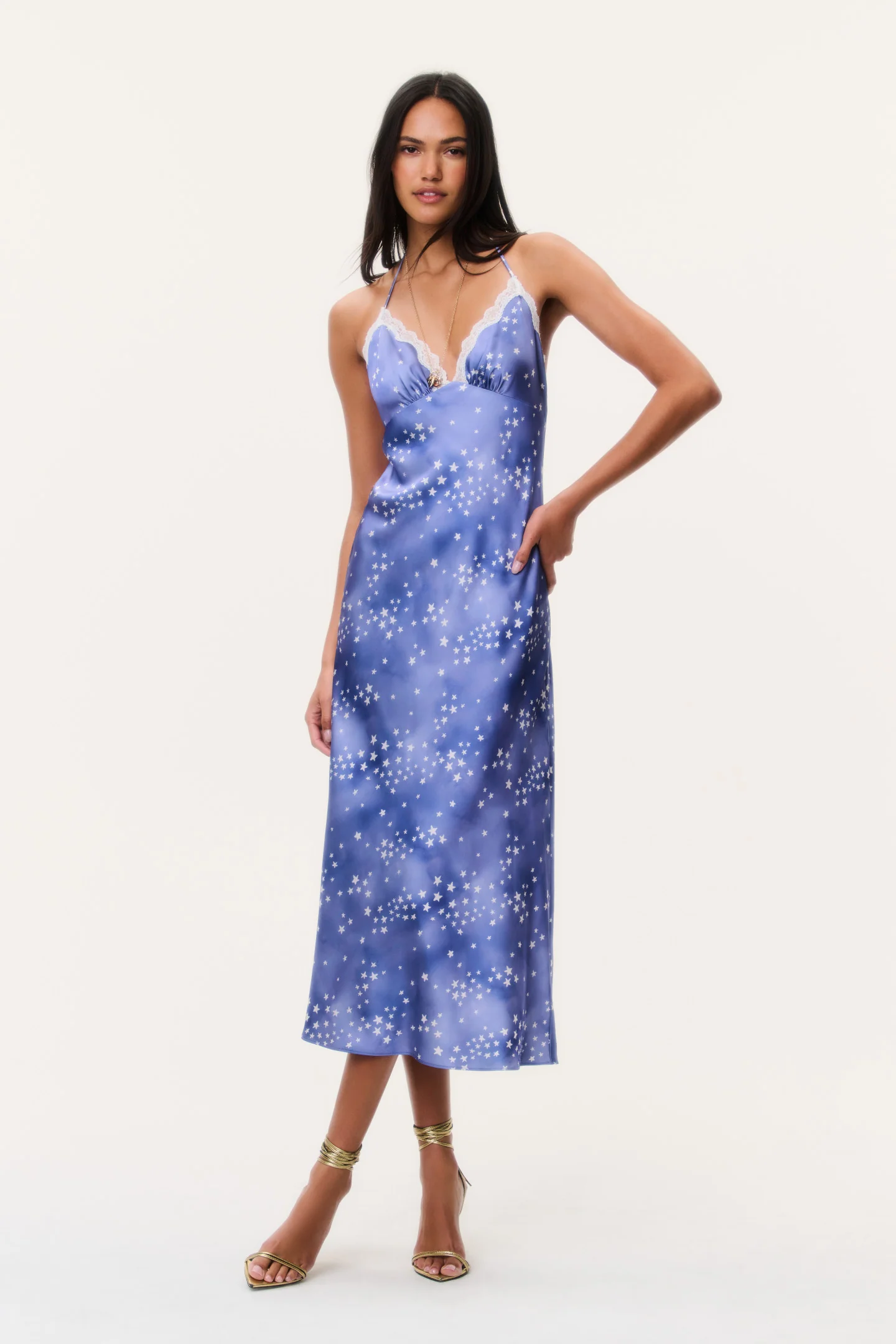Evania Star Print Midi Slip Dress - Image 2