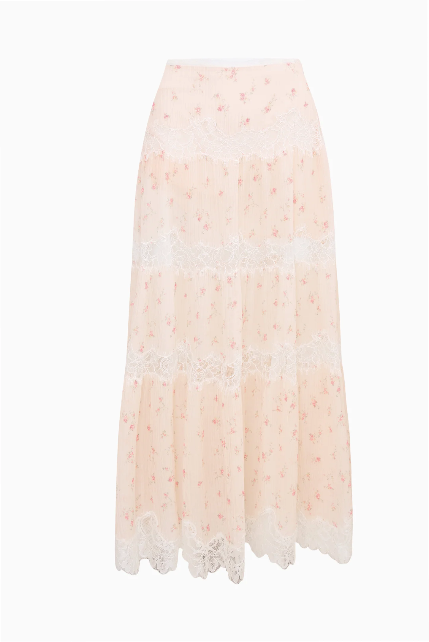 Everhart Cotton-Silk Lace Maxi Skirt - Image 5