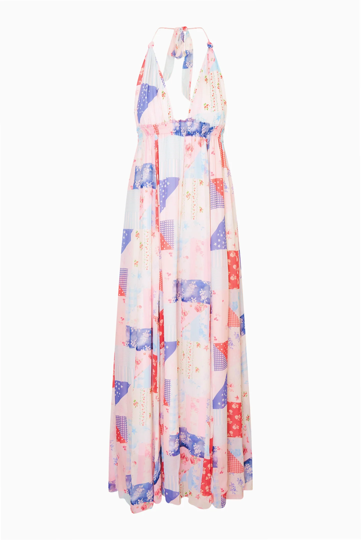Fancy Patchwork Halter Maxi Dress - Image 6
