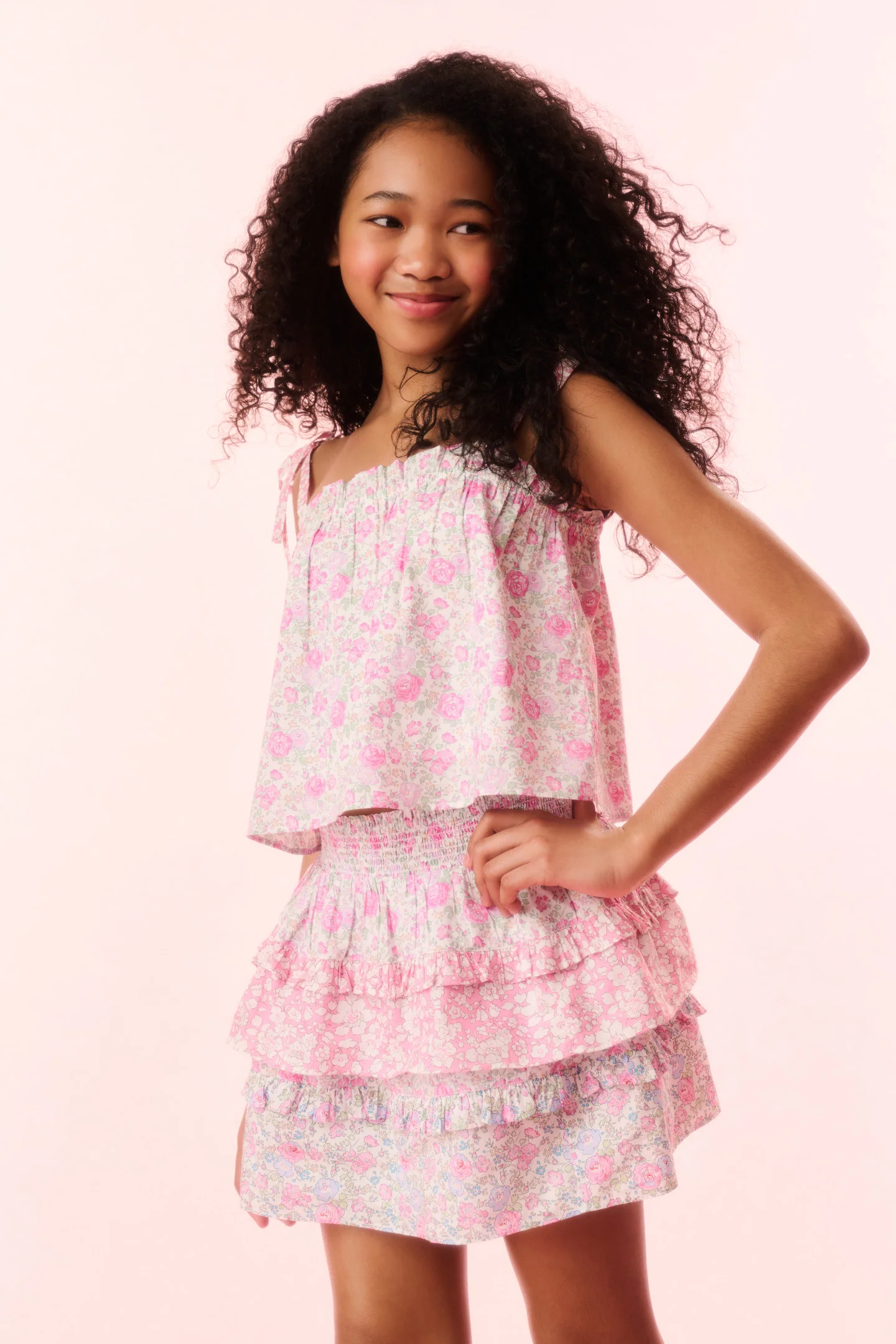 Girls Fiorella Liberty Fabric Top - Image 2
