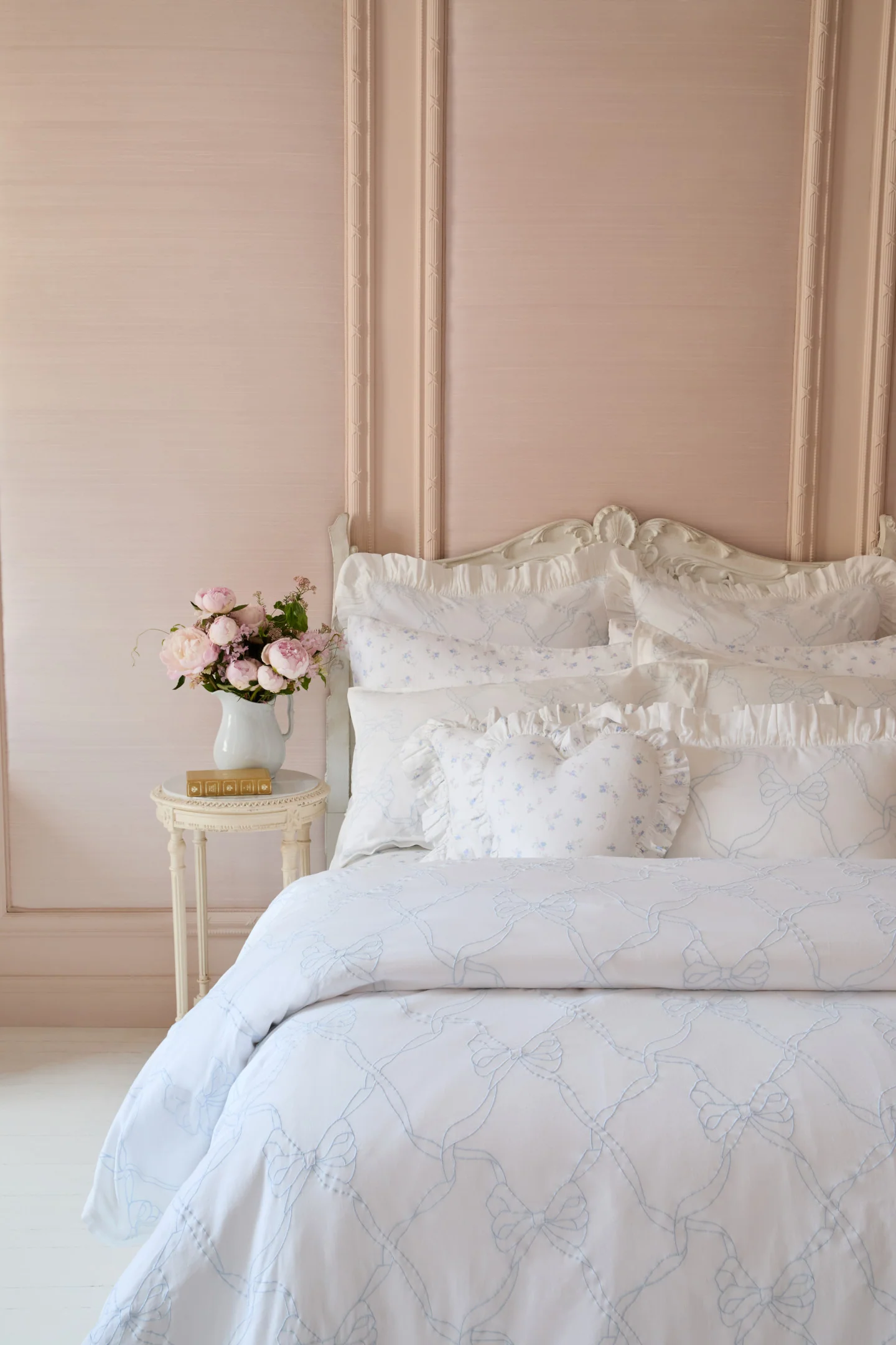 Garden Bow Embroidered Bow Duvet Cover + Sham Set - Image 5