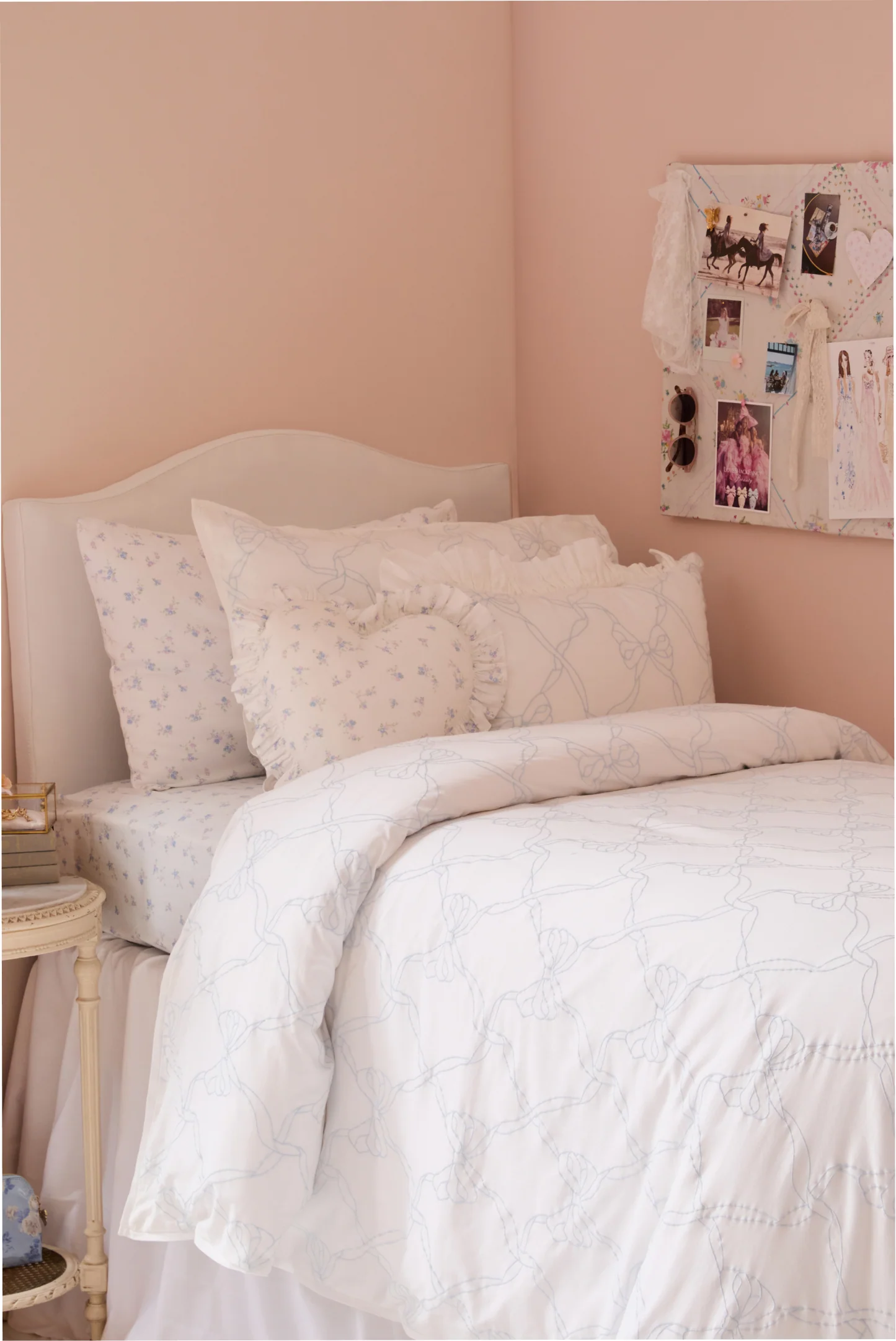 Garden Bow Embroidered Bow Duvet Cover + Sham Set - Image 5