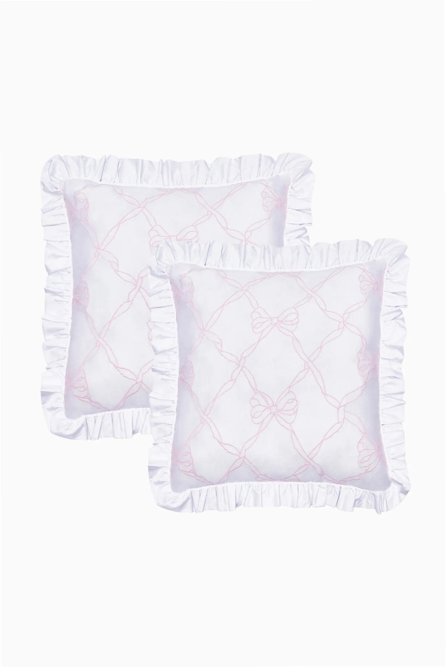 Garden Bow Ruffle Euro Pillow Sham Set Of 2 - Image 3
