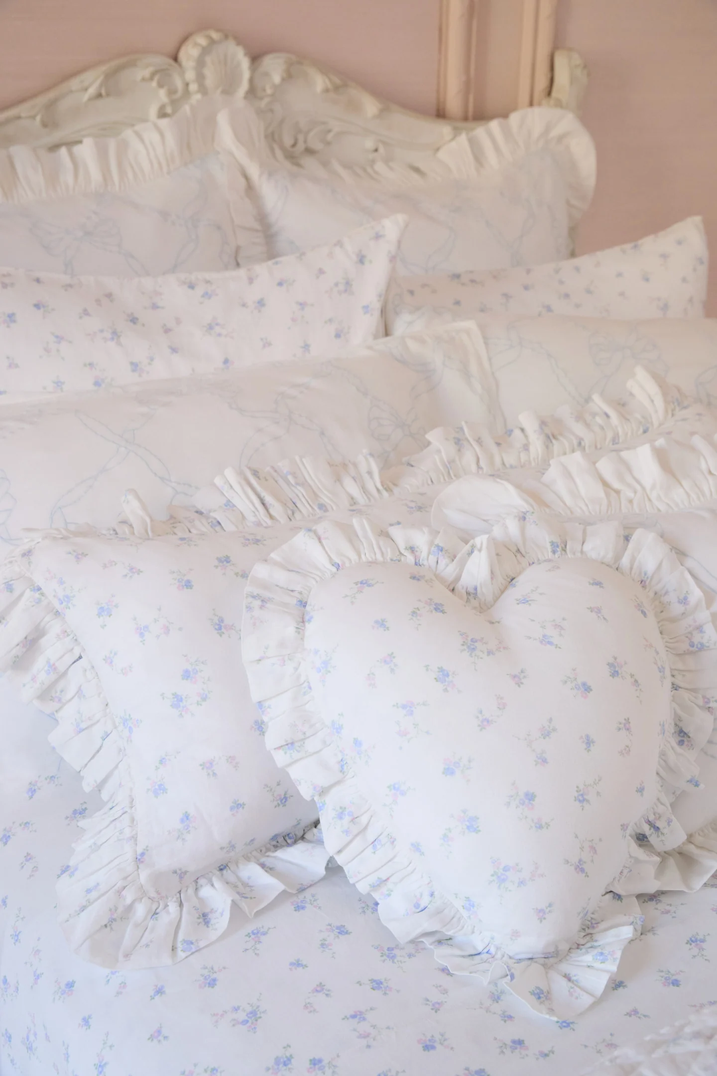 Atlantic Shore Ruffle Heart Pillow - Image 2