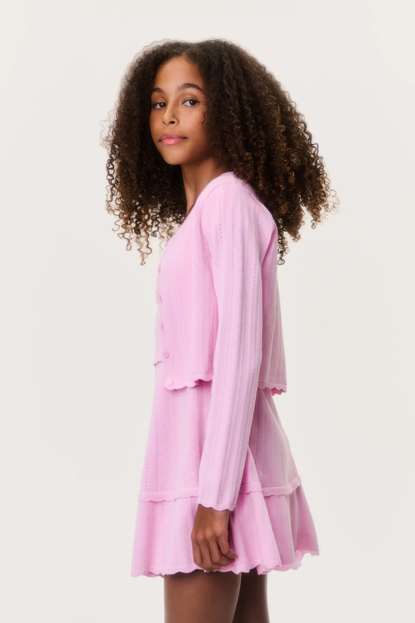 Tween Stretch Pointelle Gemna Cardigan - Image 3