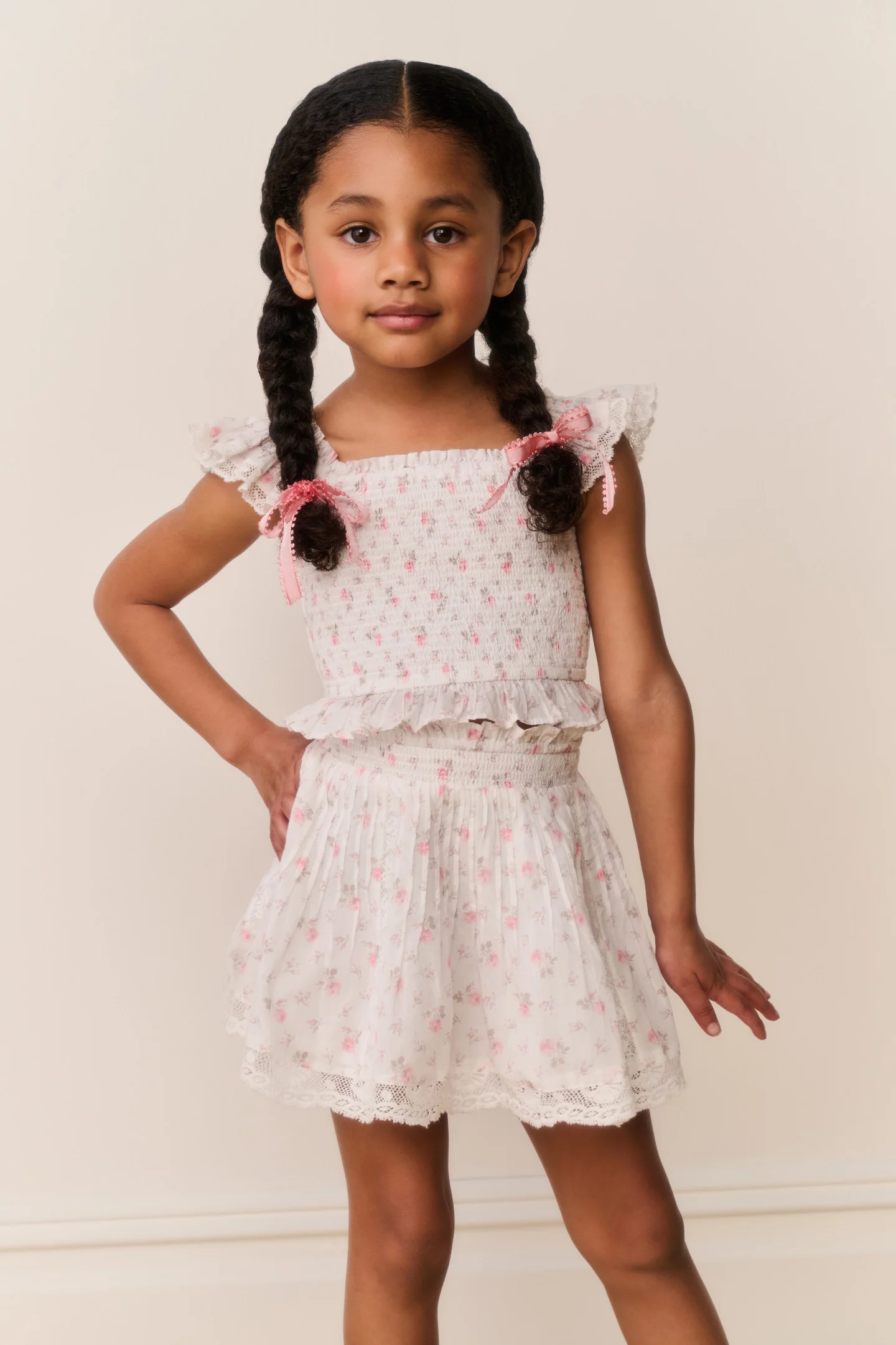 Little Girls Jeanna Floral Cotton Top - Image 7