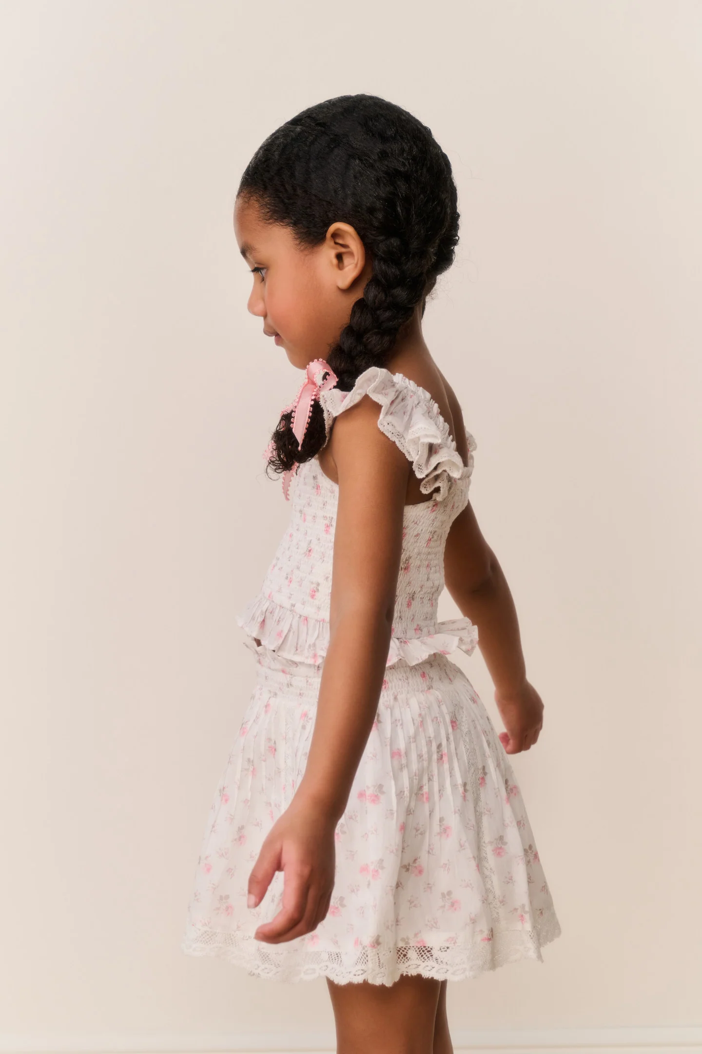 Little Girls Jeanna Floral Cotton Top - Image 9