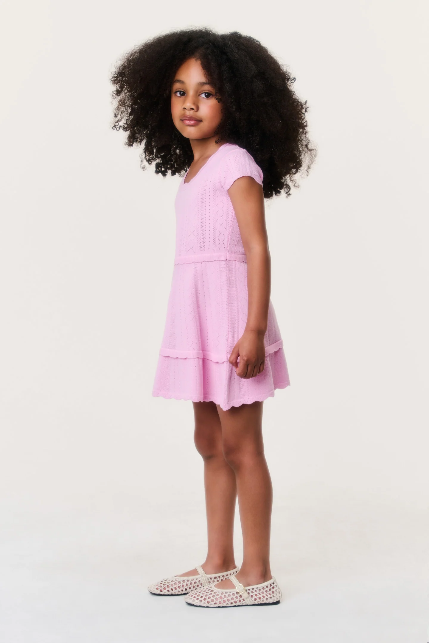 Little Girls Stretch Pointelle Jovie Dress - Image 3