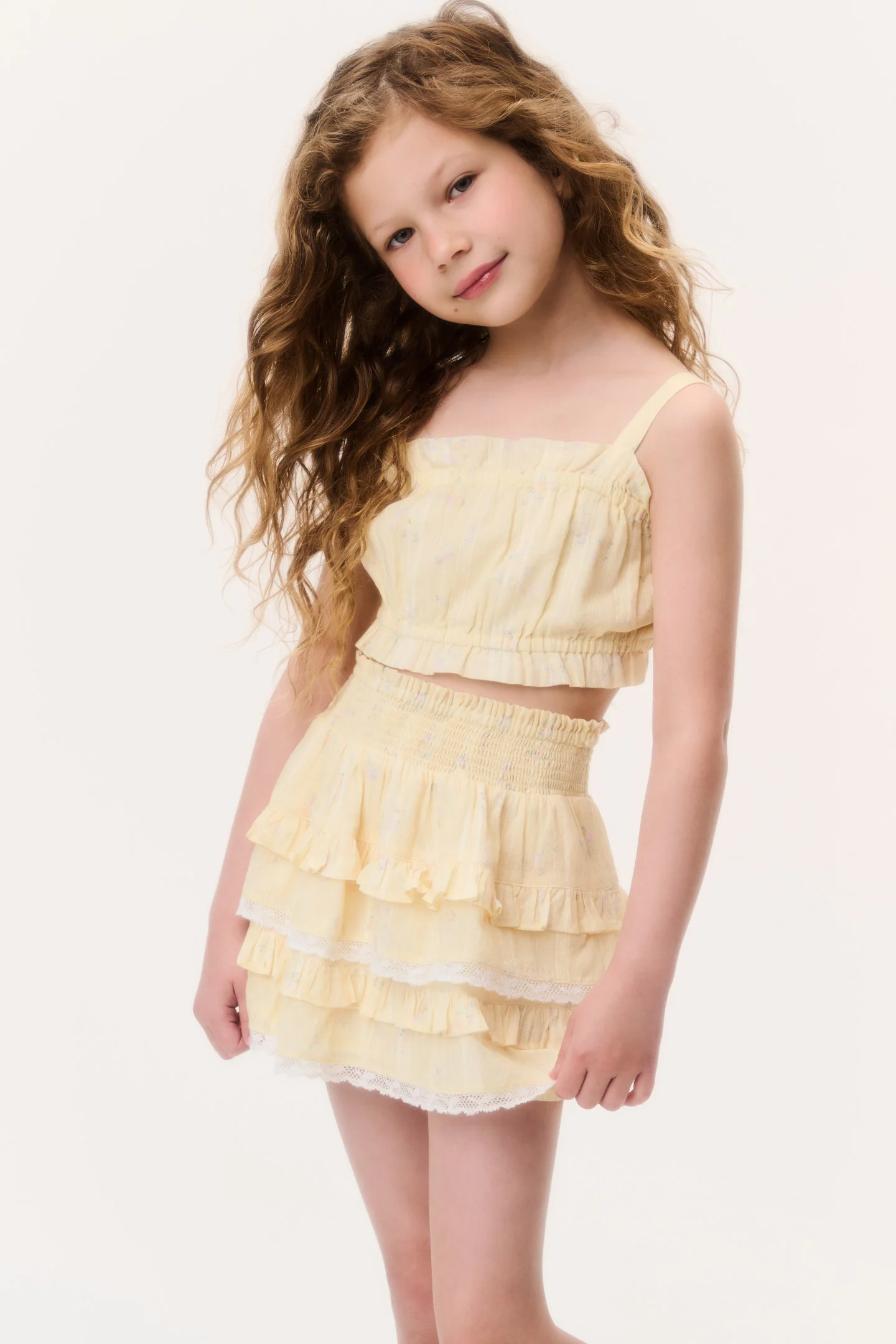Little Girls Ditsy Floral Ken Top - Image 3