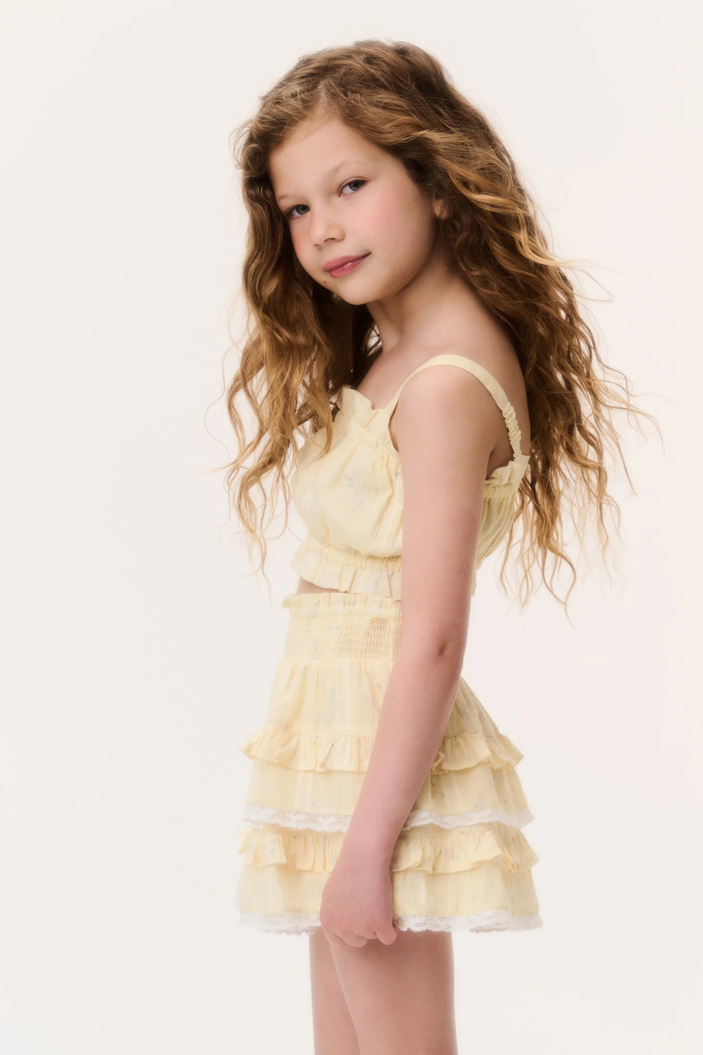 Little Girls Ditsy Floral Ken Top - Image 4