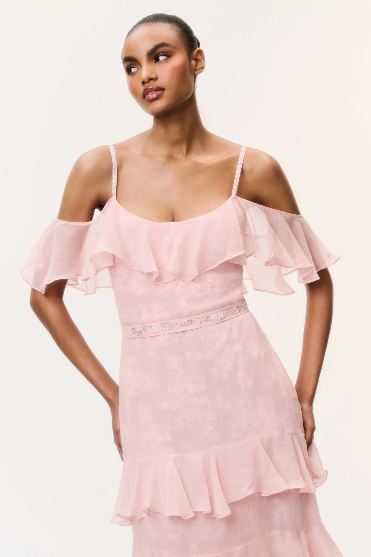 Laelia Floral Chiffon Ruffle Dress - Image 2