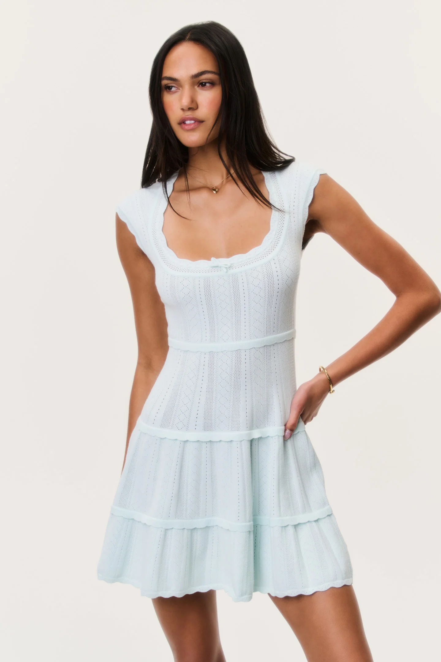 Laighton Stretch Pointelle Mini Dress - Image 6