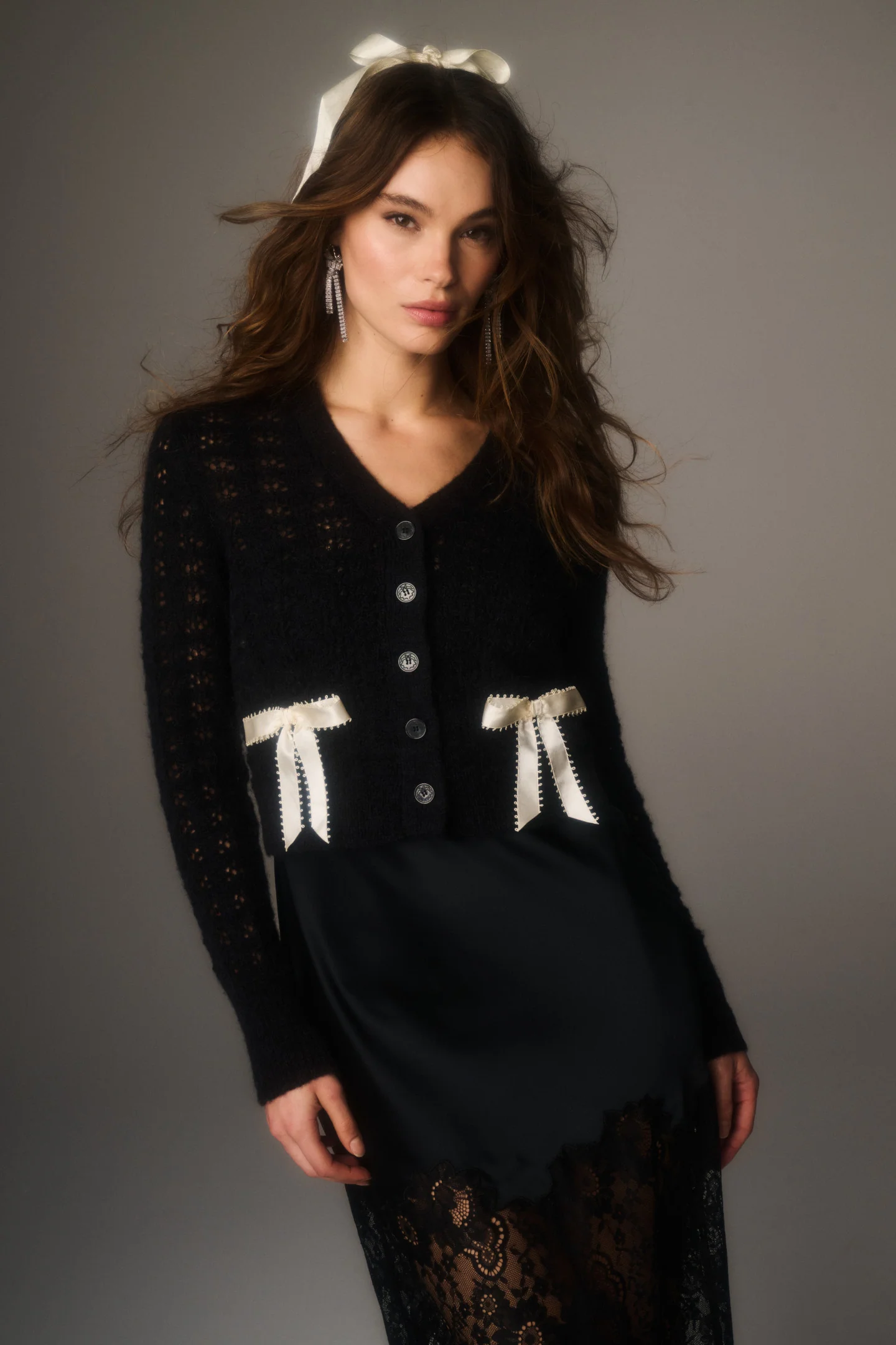 Lilly Alpaca-Blend Bow Cardigan - Image 5