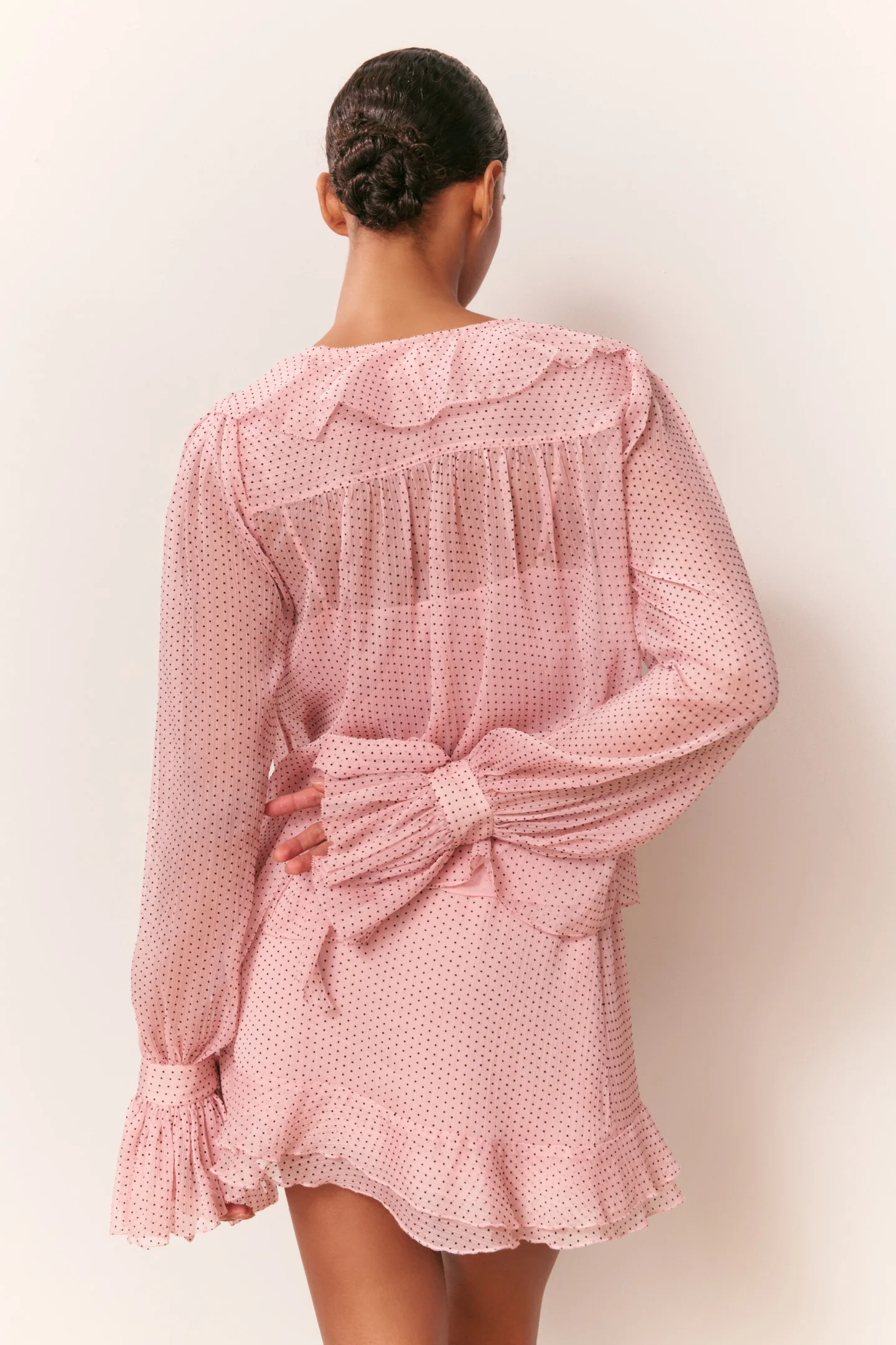 Linette Polka Dot Ruffle Blouse - Image 3