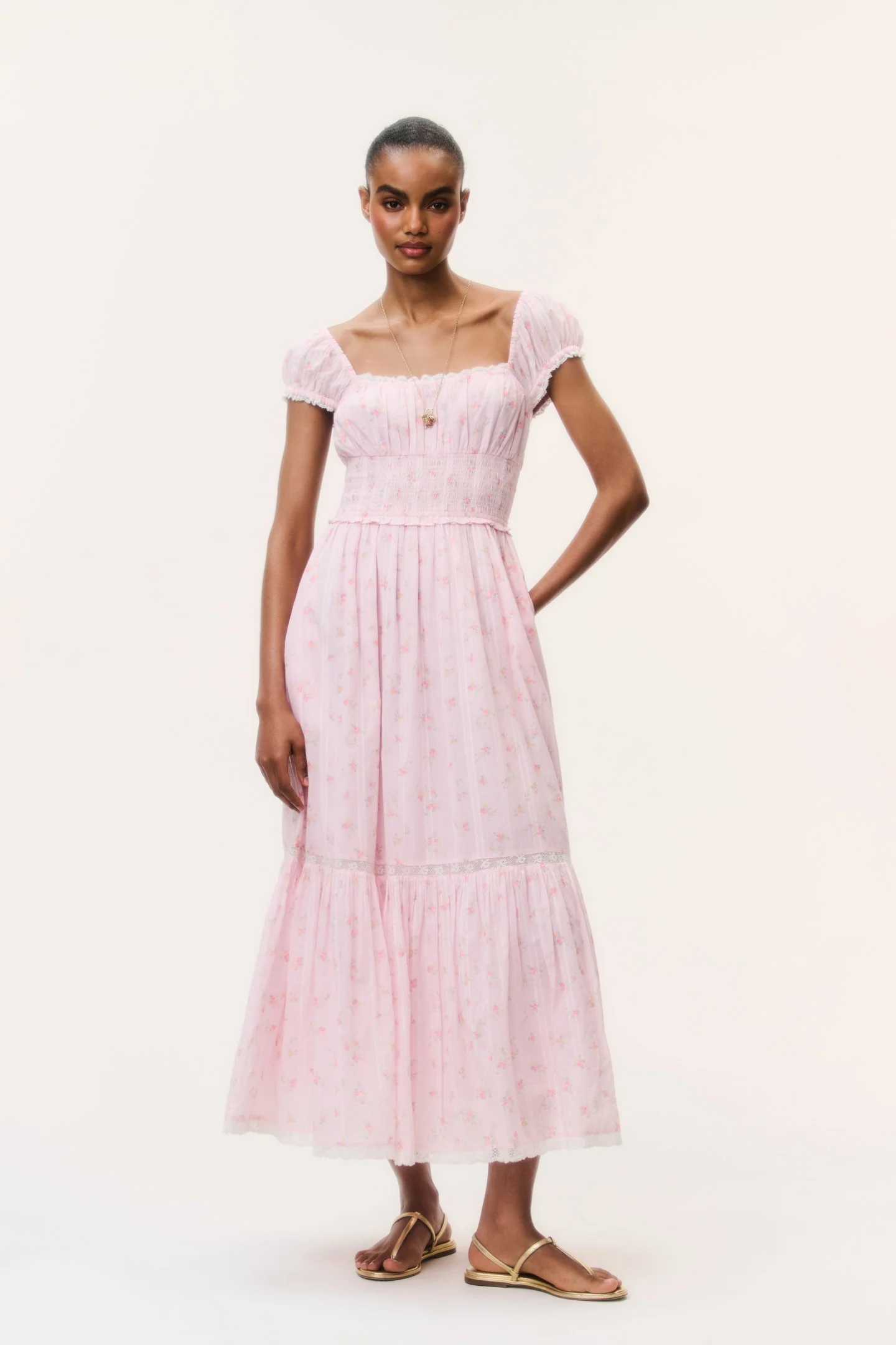 Lyssara Floral Cotton Maxi Dress - Image 2