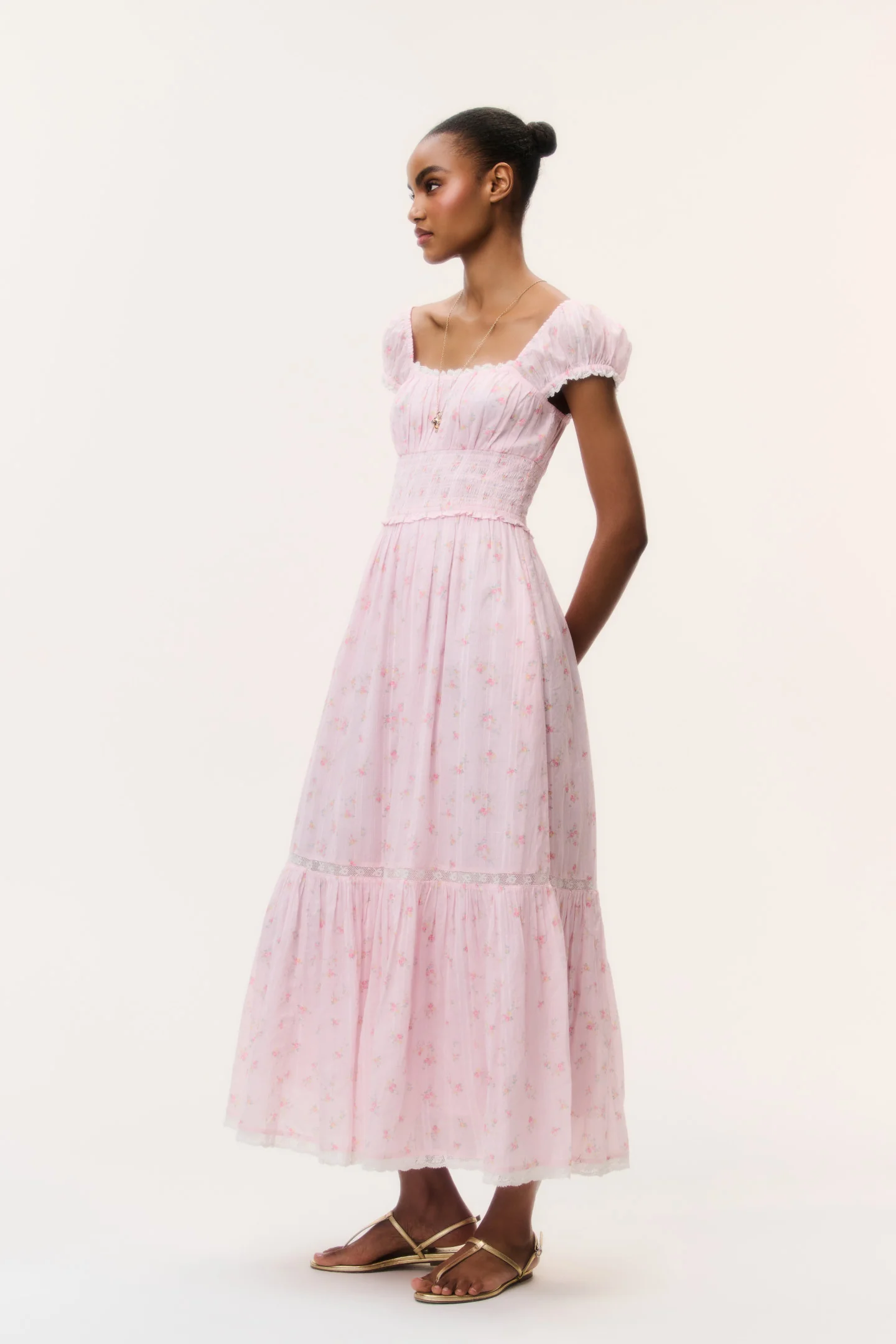 Lyssara Floral Cotton Maxi Dress - Image 4