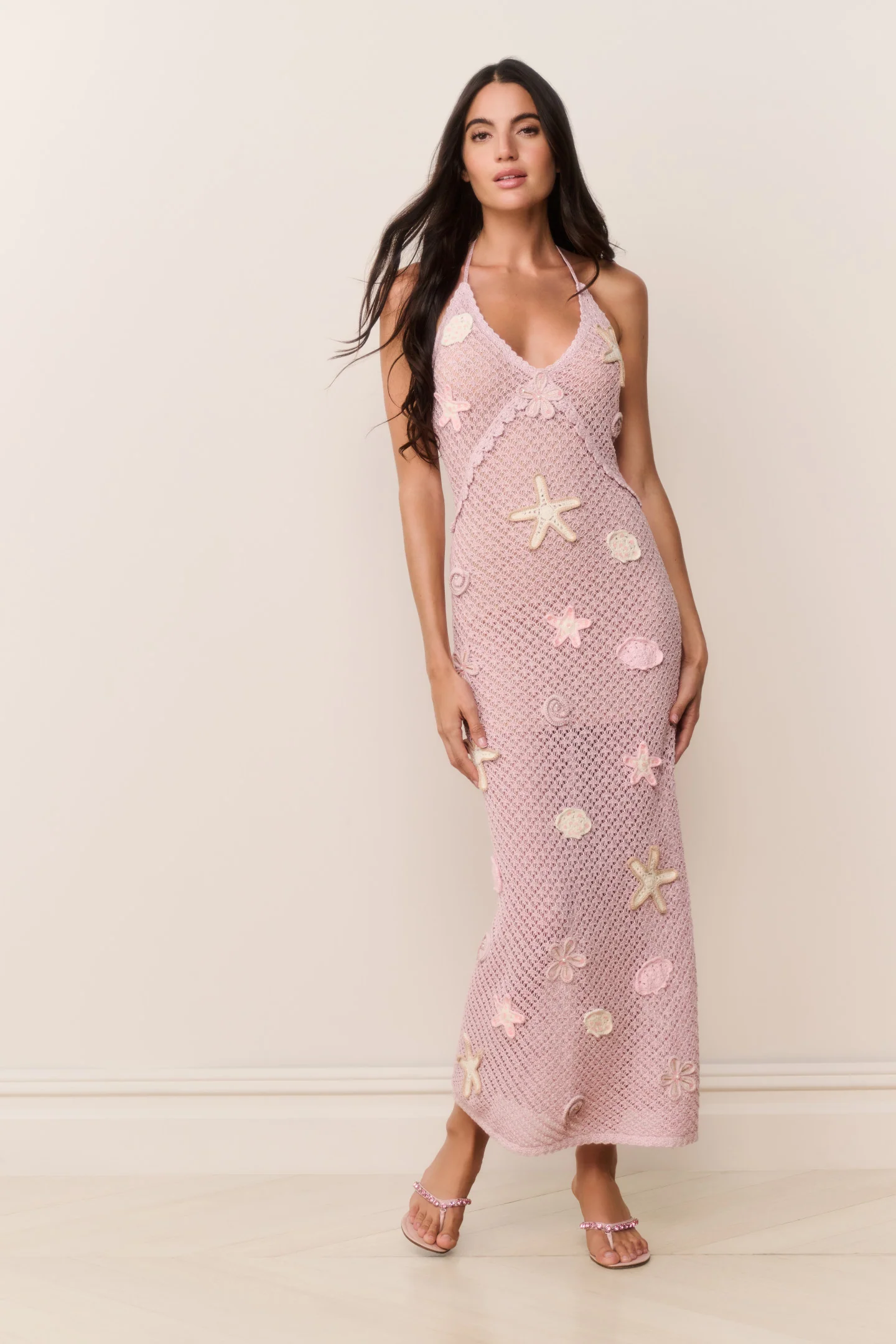 Macie Beaded Crochet Maxi Dress