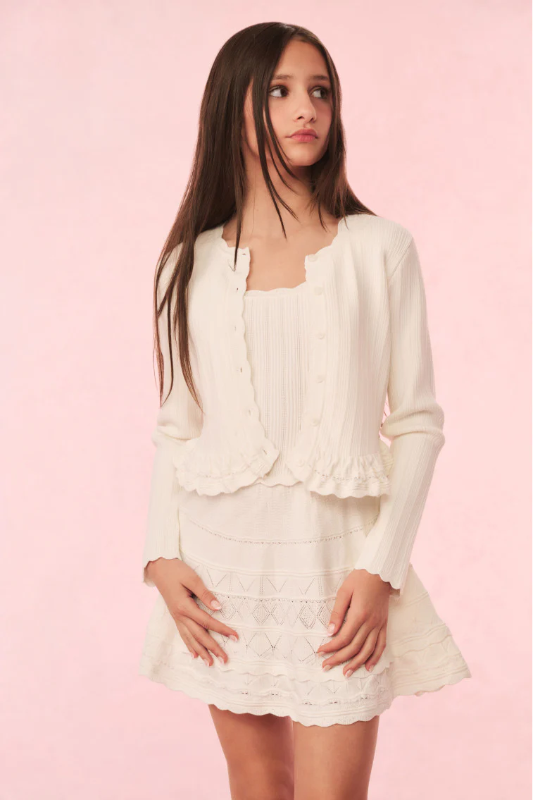Girls Mari Knit Peplum Cardigan - Image 2