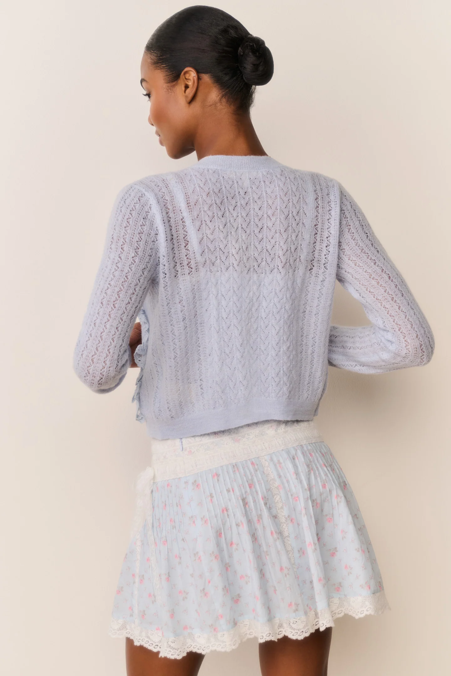 Melisse Eyelet Ruffle Cardigan - Image 8