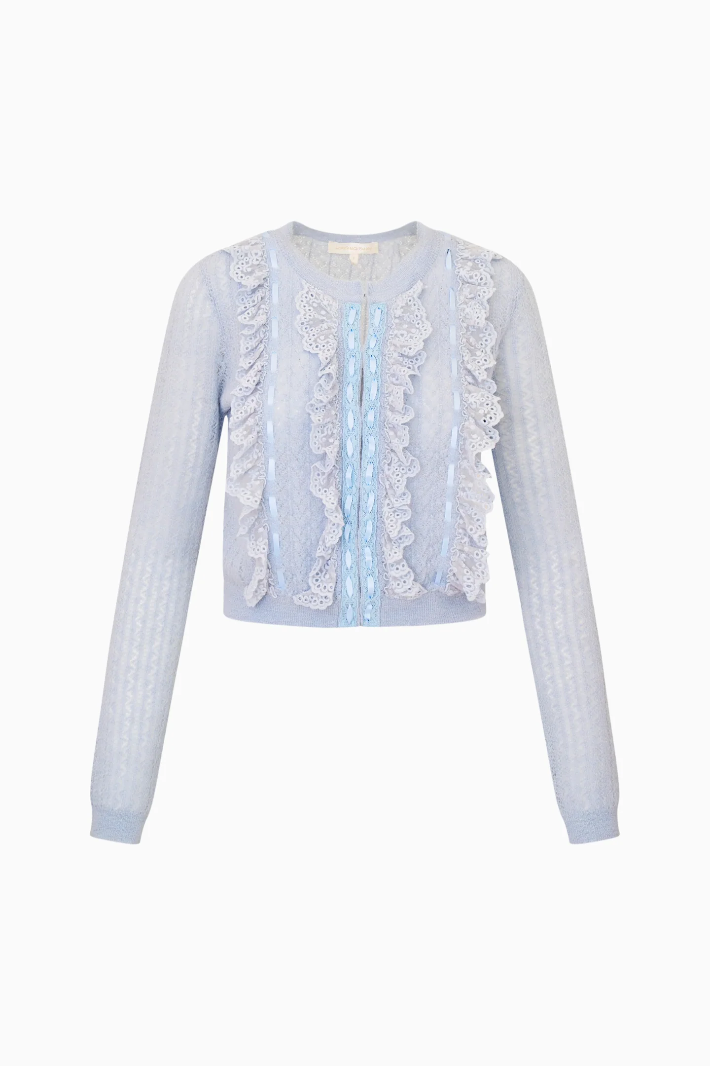 Melisse Eyelet Ruffle Cardigan - Image 9