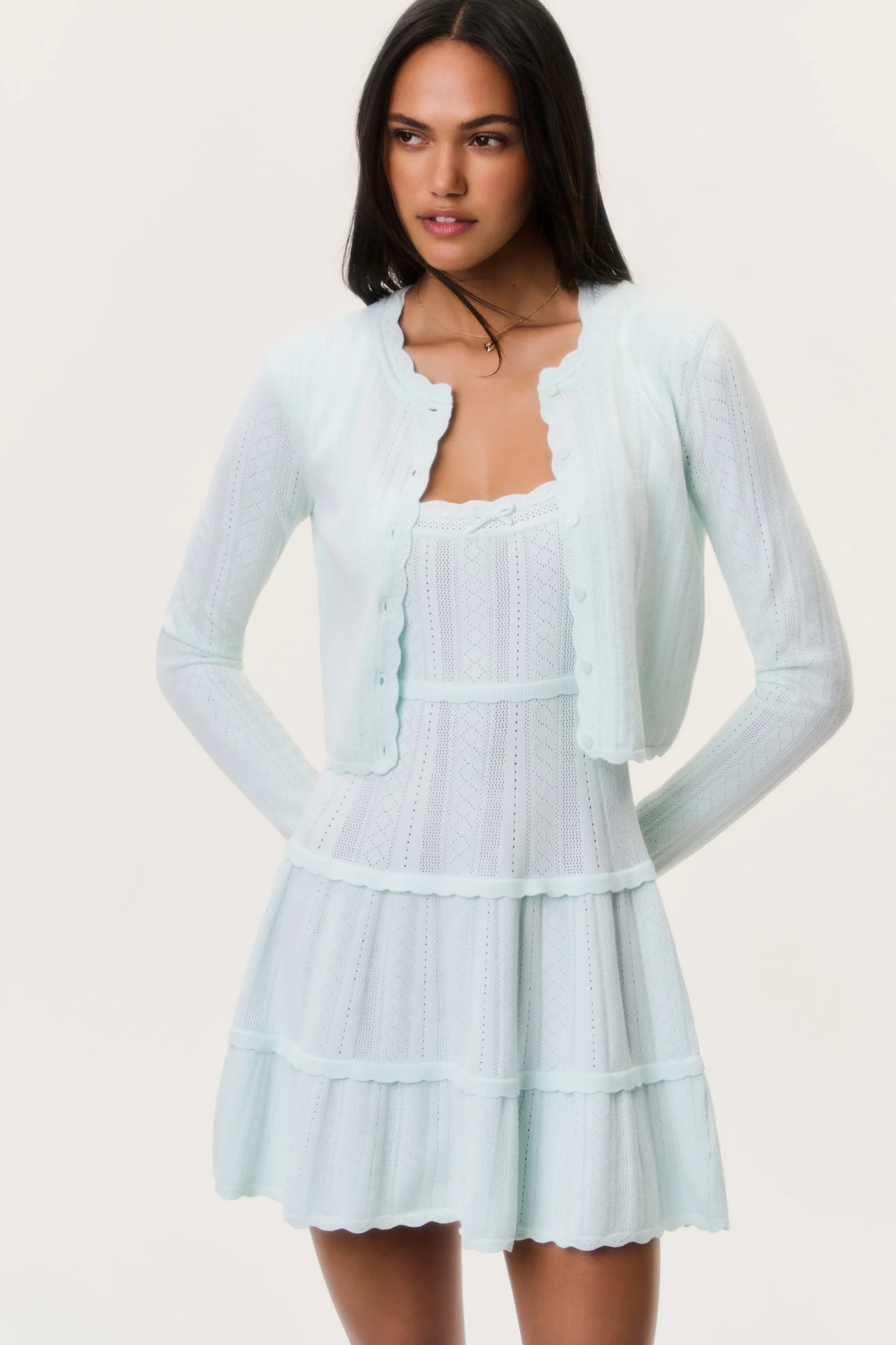 Nadiya Stretch Pointelle Cardigan - Image 5