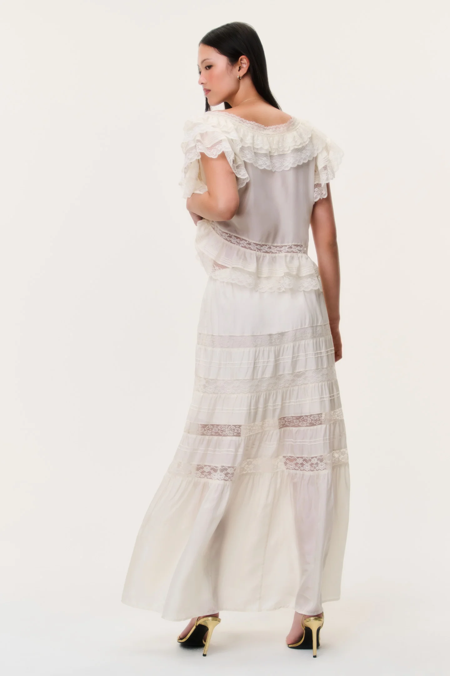 Nivine Silk Lace Maxi Skirt - Image 3