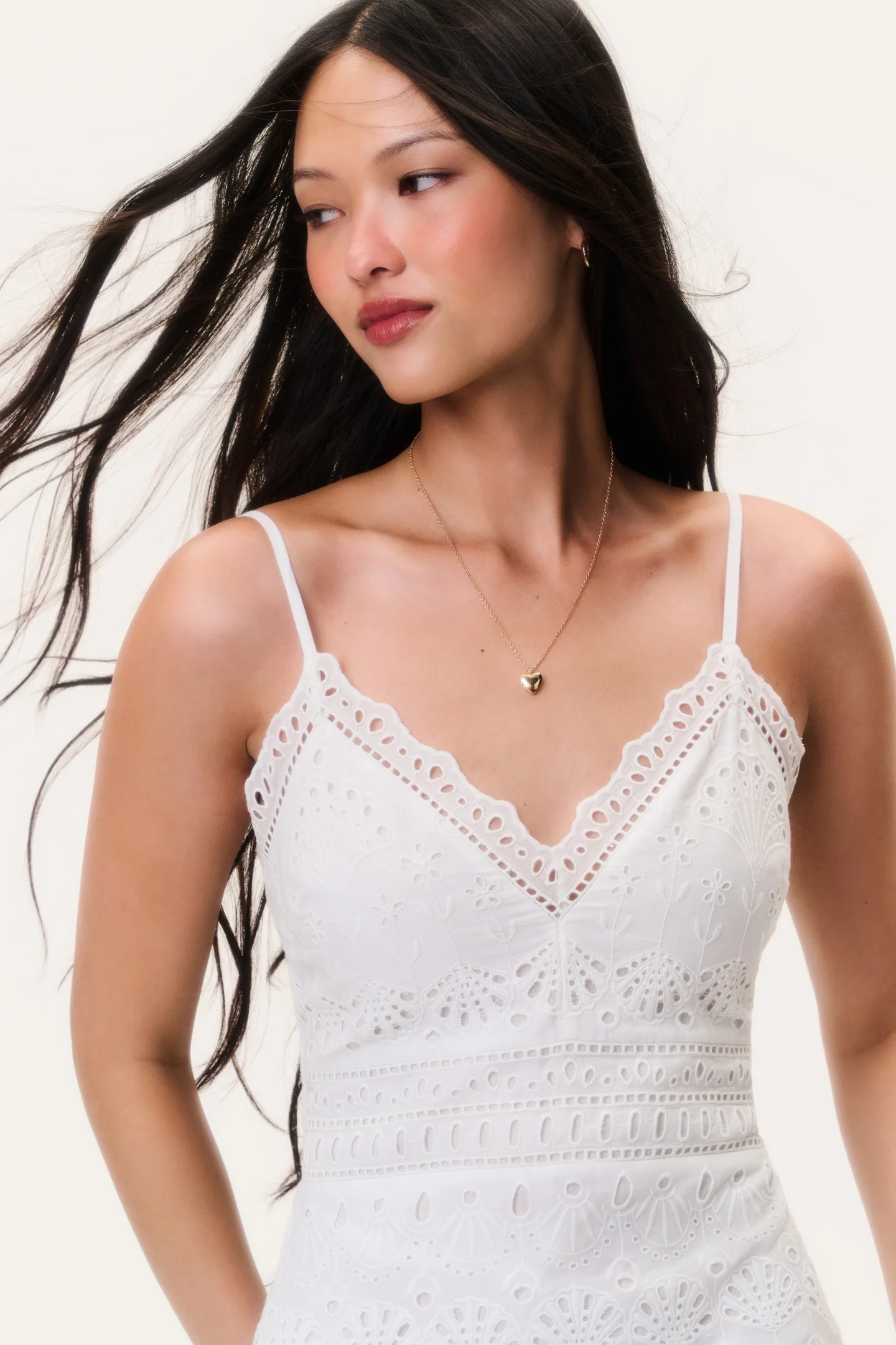 Peppy Eyelet Cotton Mini Dress - Image 2