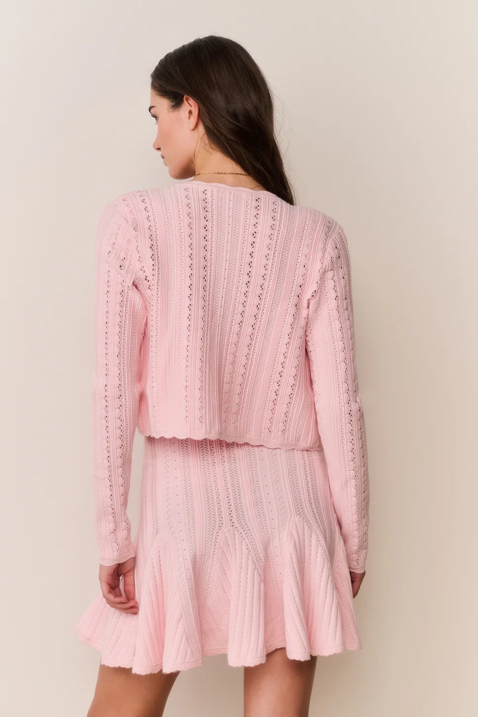 Peridot Stretch Pointelle Cardigan - Image 17