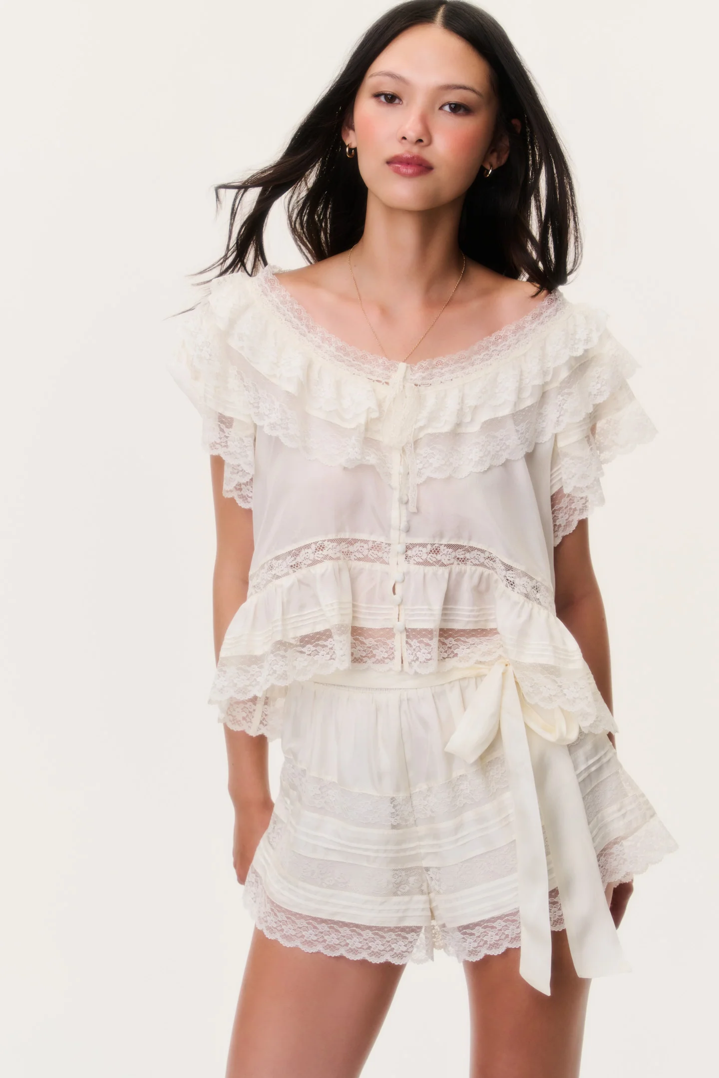Persine Silk Ruffle Top - Image 2