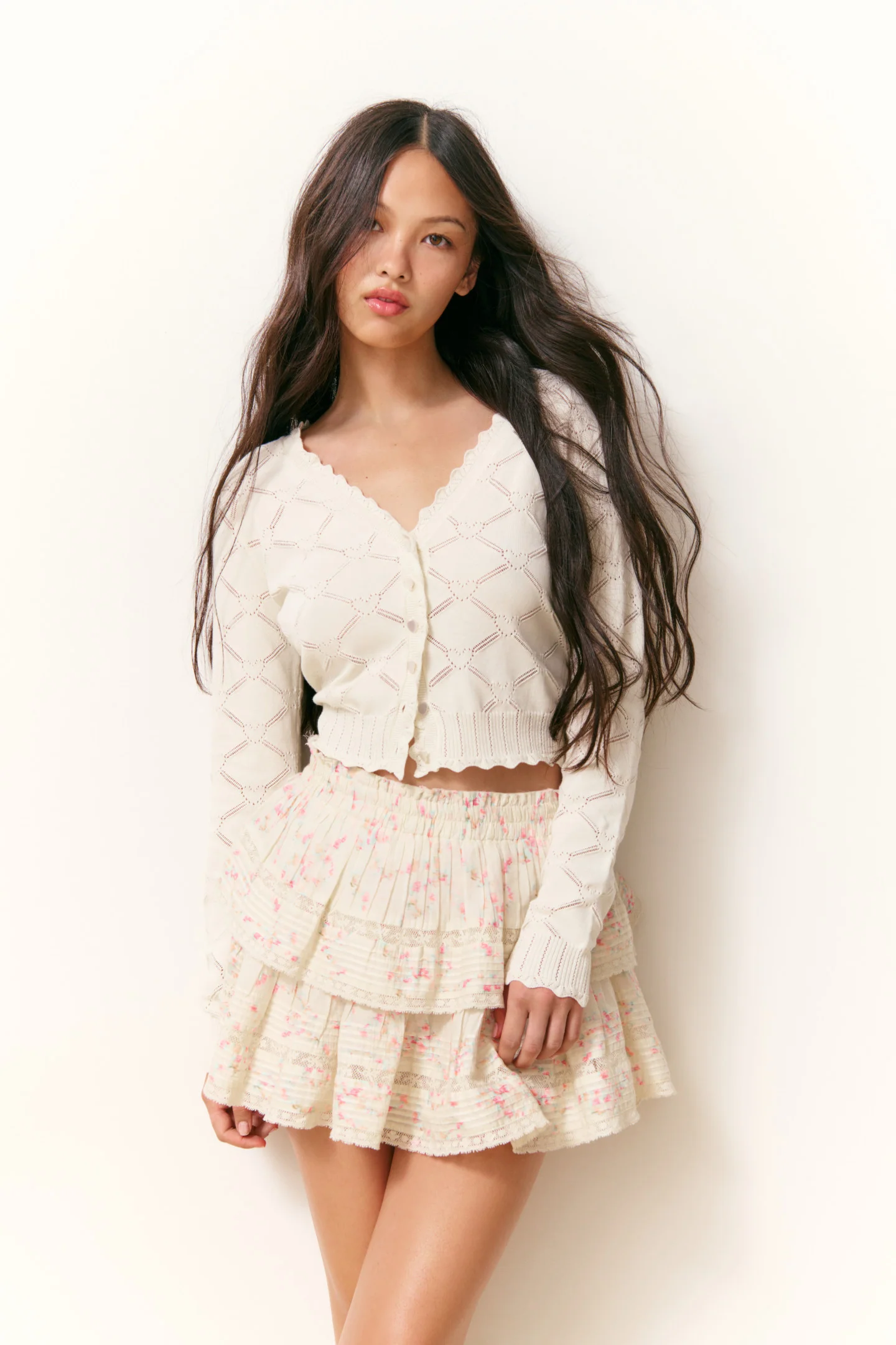 Petra Knit Heart Argyle Cardigan - Image 2